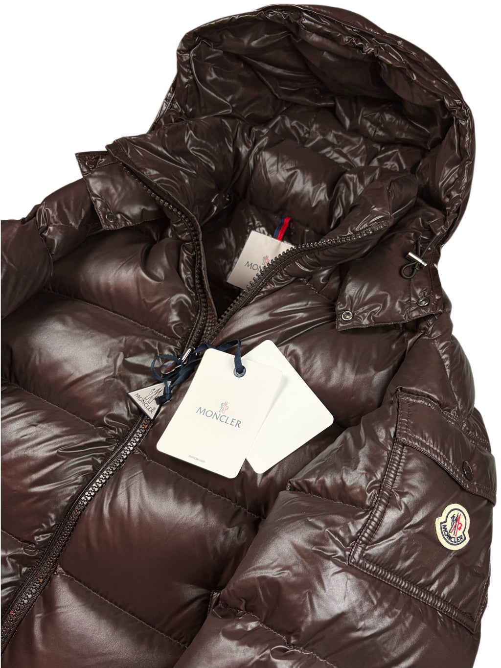 MONCLER ‘Maya’ down jacket - men’s size 5 (XL) - brown - brand new with tags