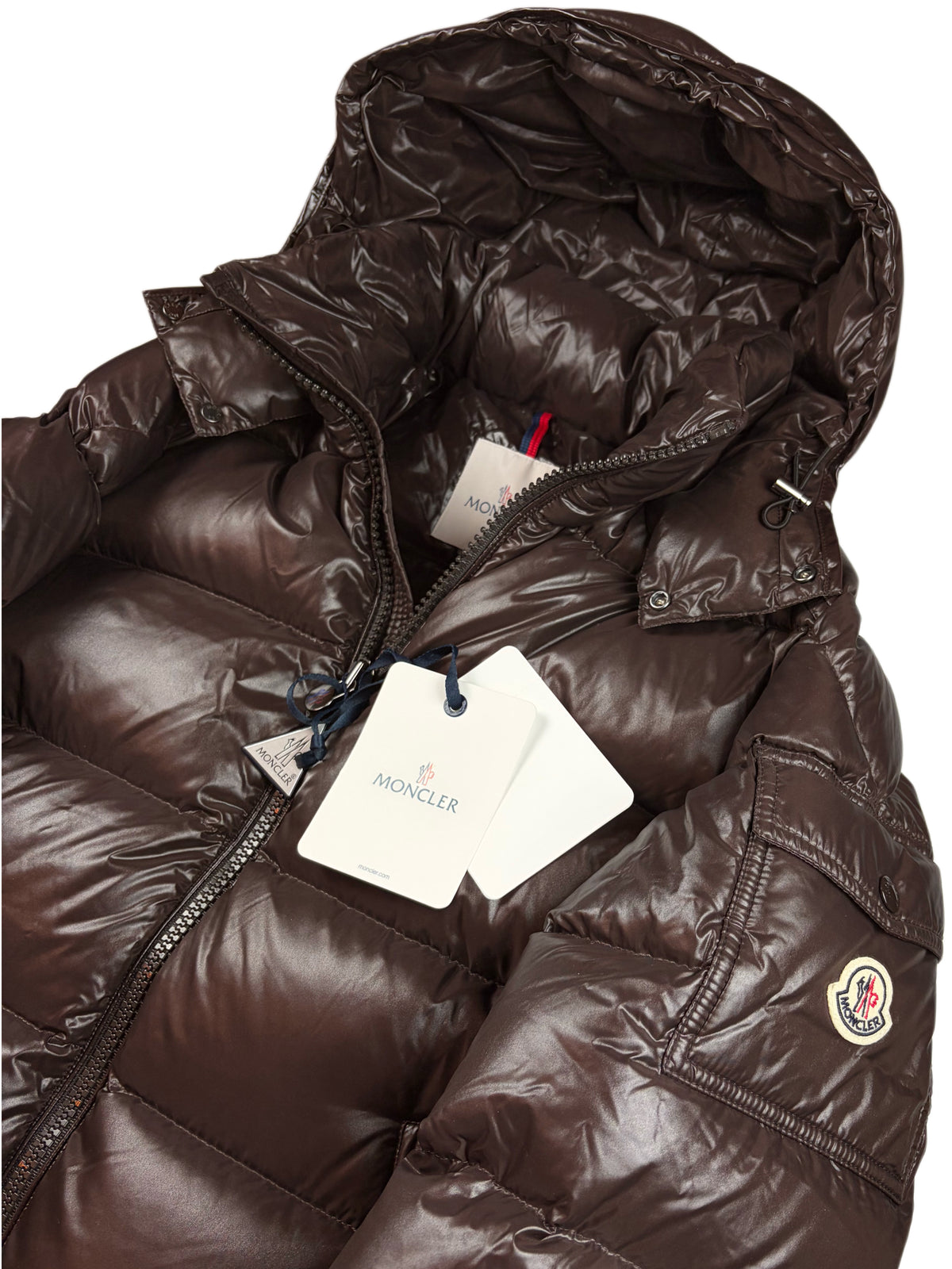 MONCLER ‘Maya’ down jacket - men’s size 5 (XL) - brown - brand new with tags