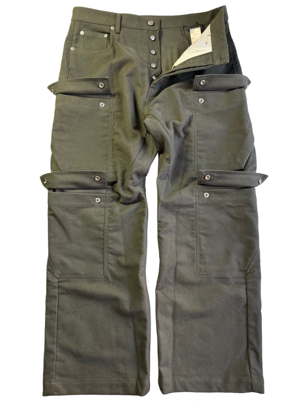 RICK OWENS CONCORDIANS DOUBLE CARGO JEANS -  W33 - military green