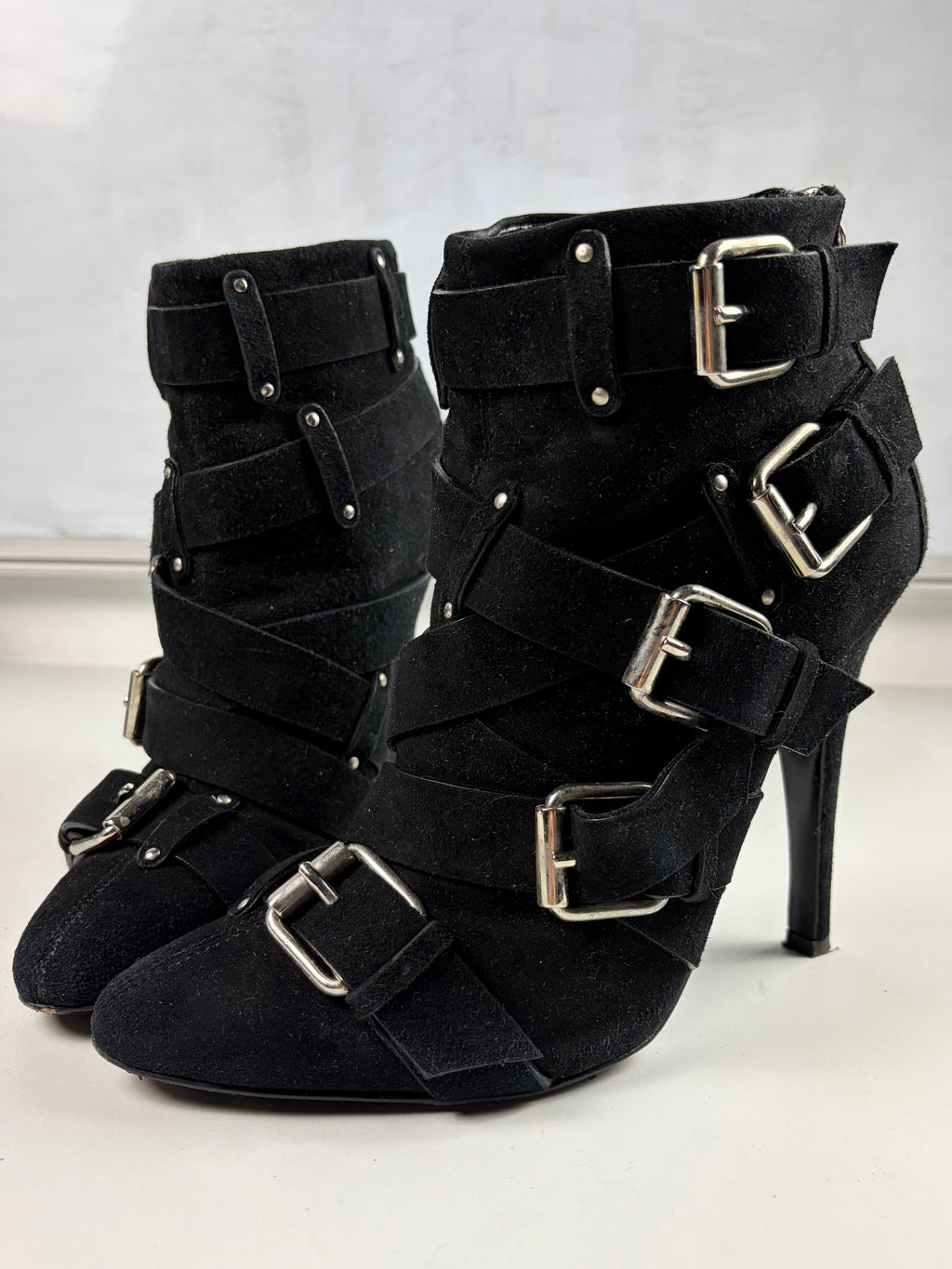 2009 BALMAIN x Giuseppe Zanotti suede ankle boots - eu 39 / us 7