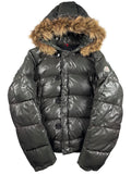 2010’s MONCLER real fur down jacket - men’s size 3 (L) - olive green