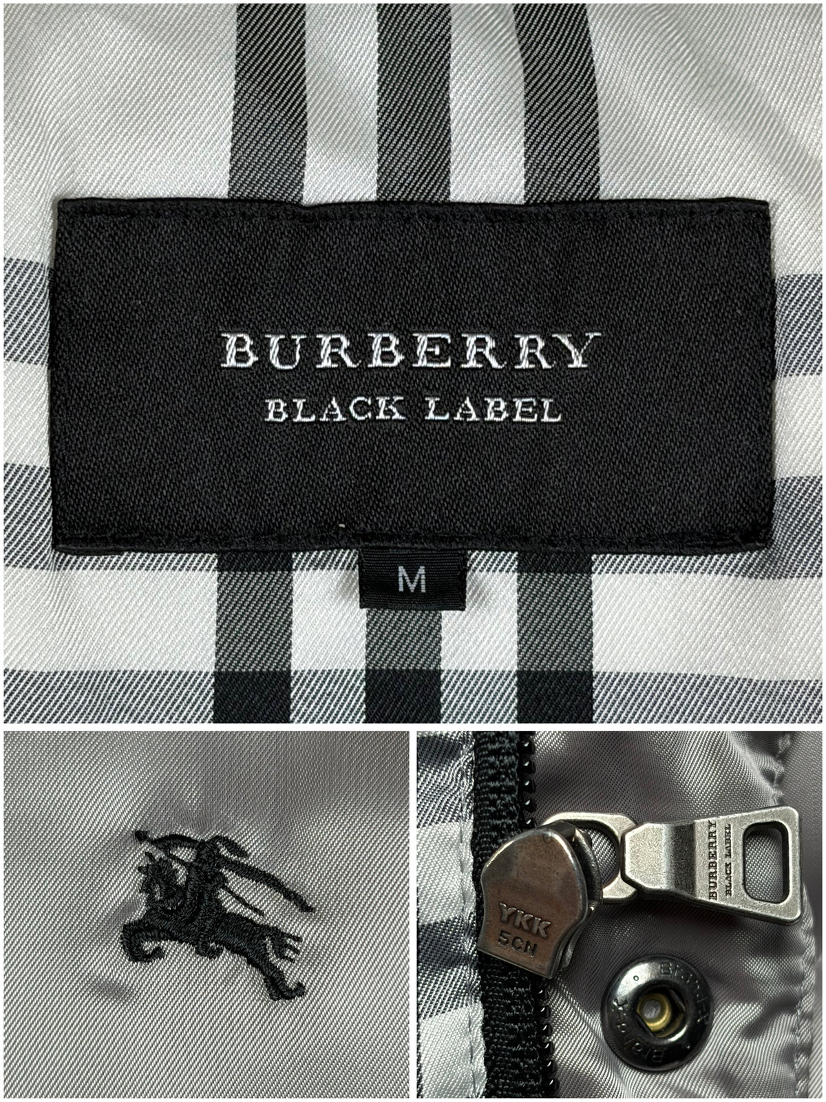 00’s BURBERRY Black Label real fur down jacket (S/M) - silver grey