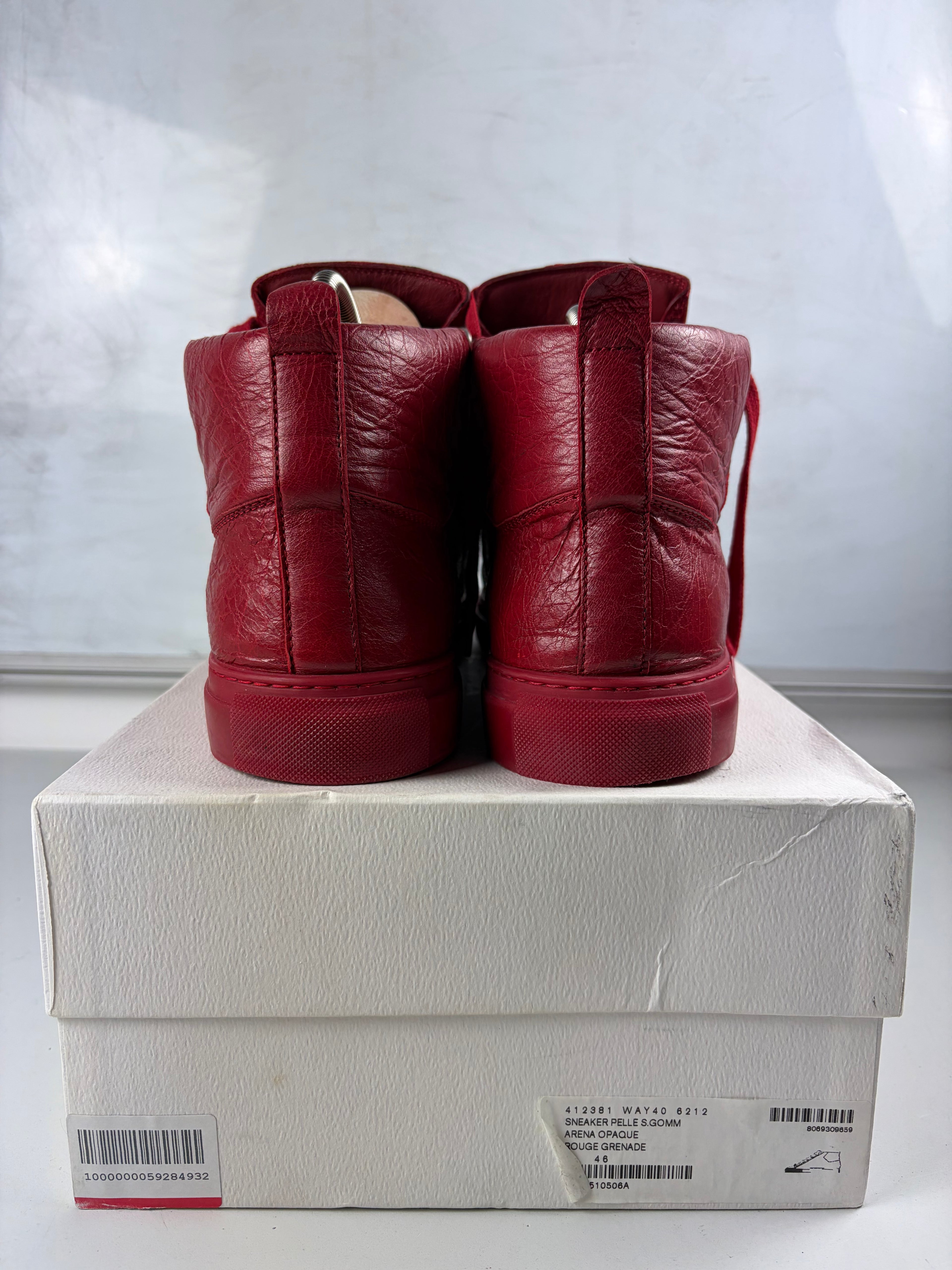 Balenciaga arena high tops - eu 46 / us 13 - red