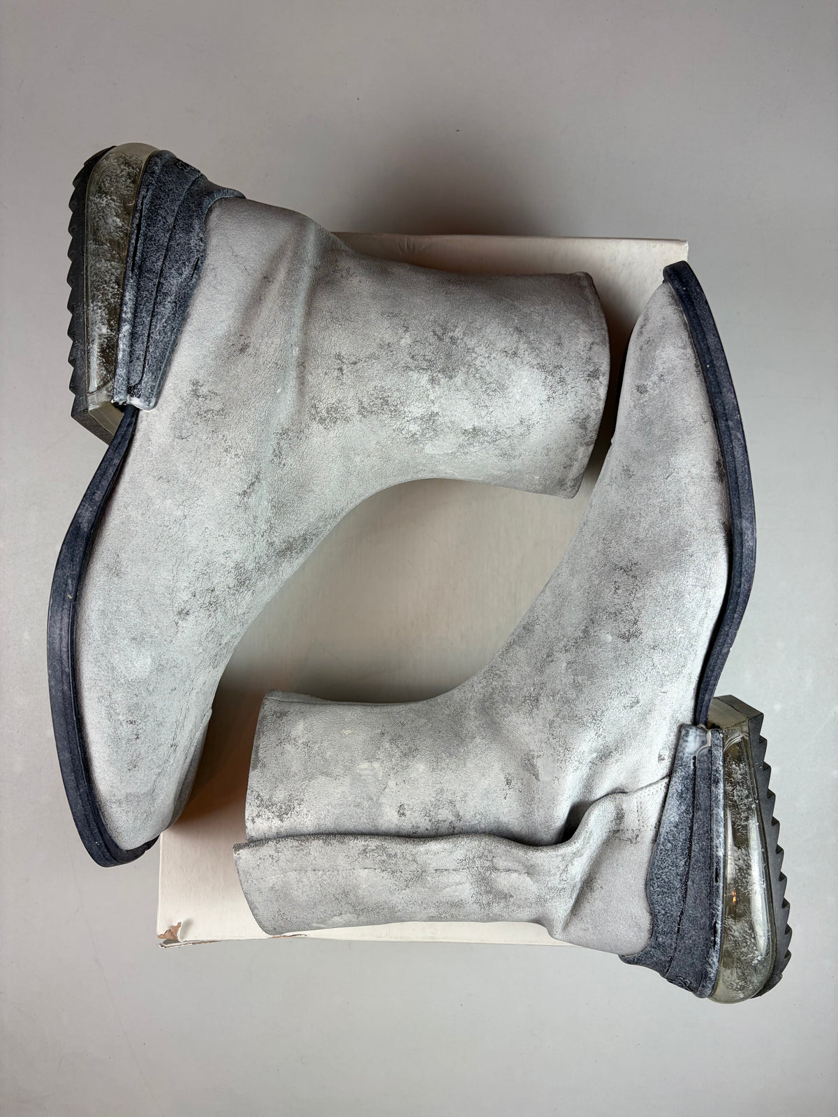 Maison Margiela Tabi Airbag painted leather boots - eu 44 / us 11 / uk 10 - grey - brand new