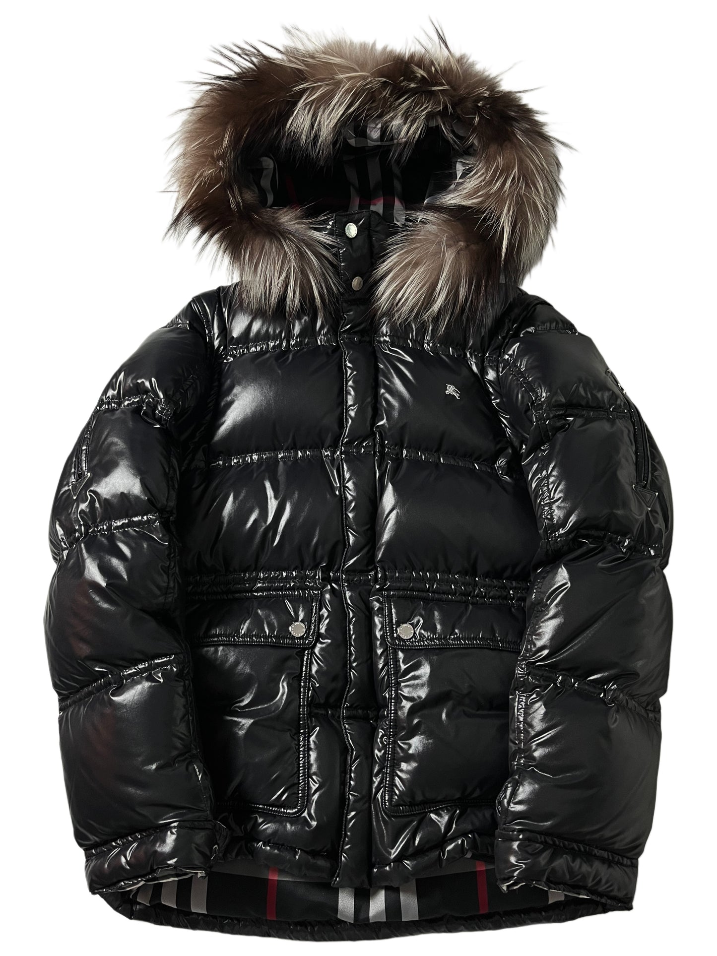 00’s BURBERRY made in Japan real fur down jacket (M/L) - black