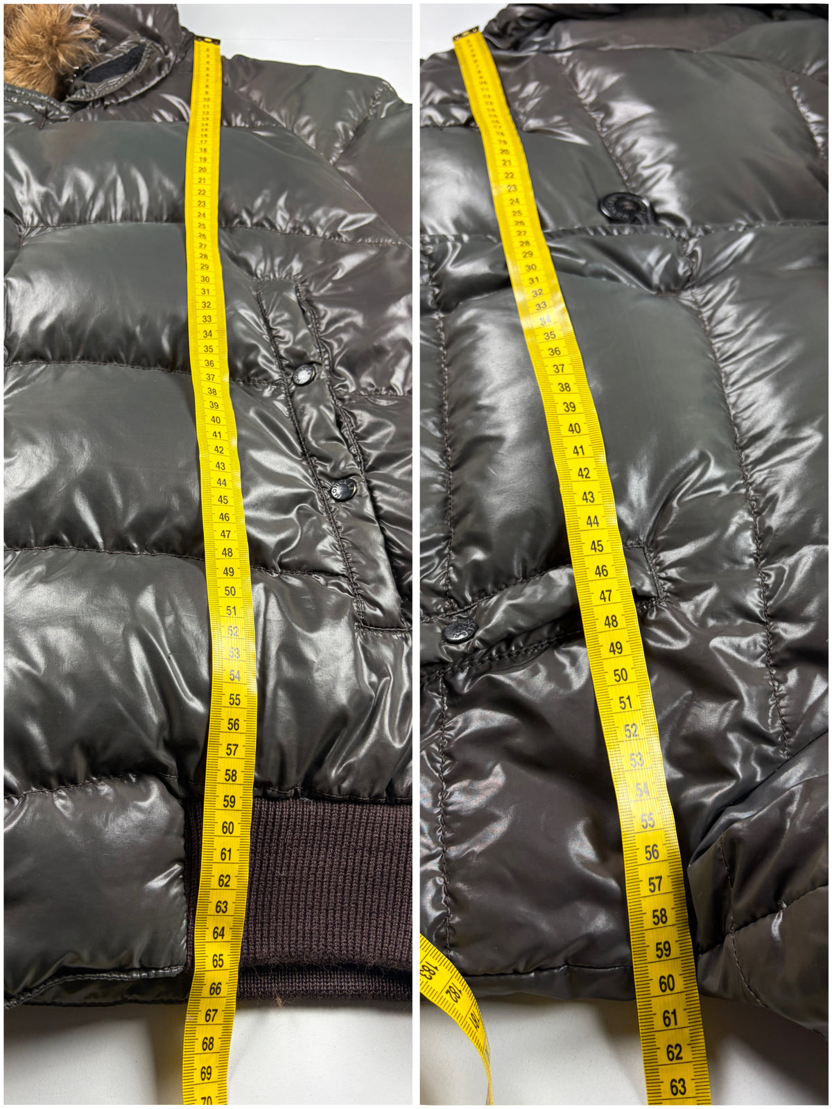 2010’s MONCLER real fur down jacket - men’s size 3 (L) - olive green