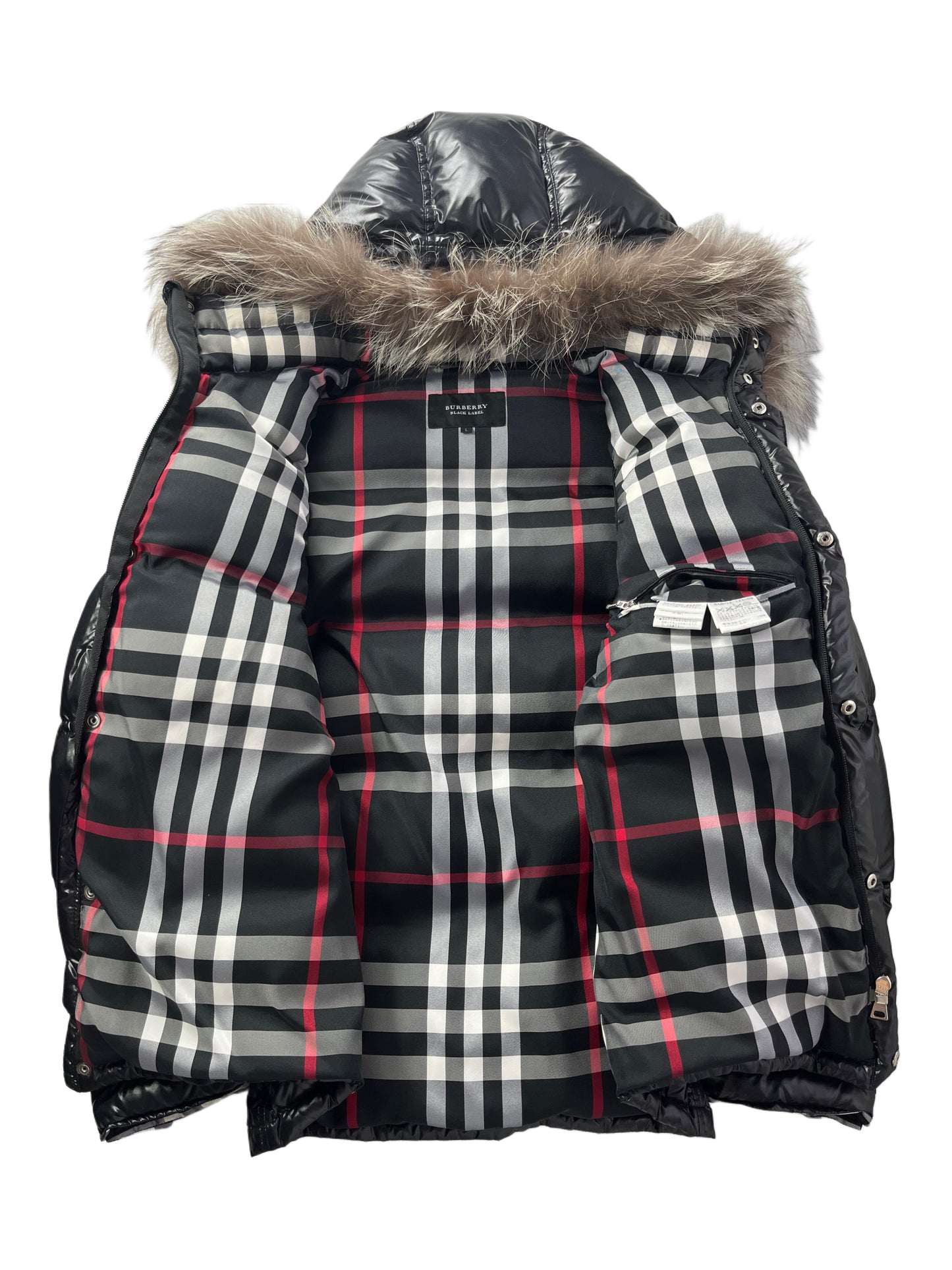 00’s BURBERRY made in Japan real fur down jacket (M/L) - black