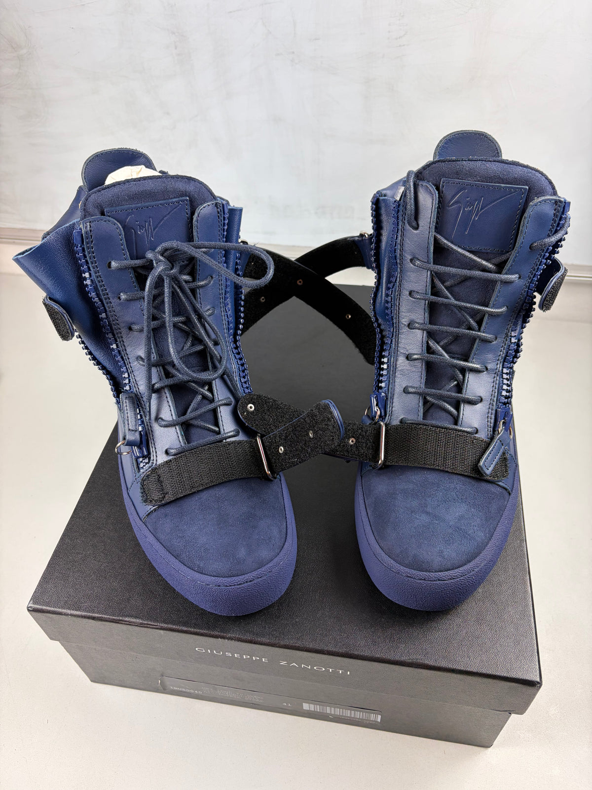 Giuseppe Zanotti COBY MATT high tops - eu 41 / us 8 / uk 7.5 - blue - brand new