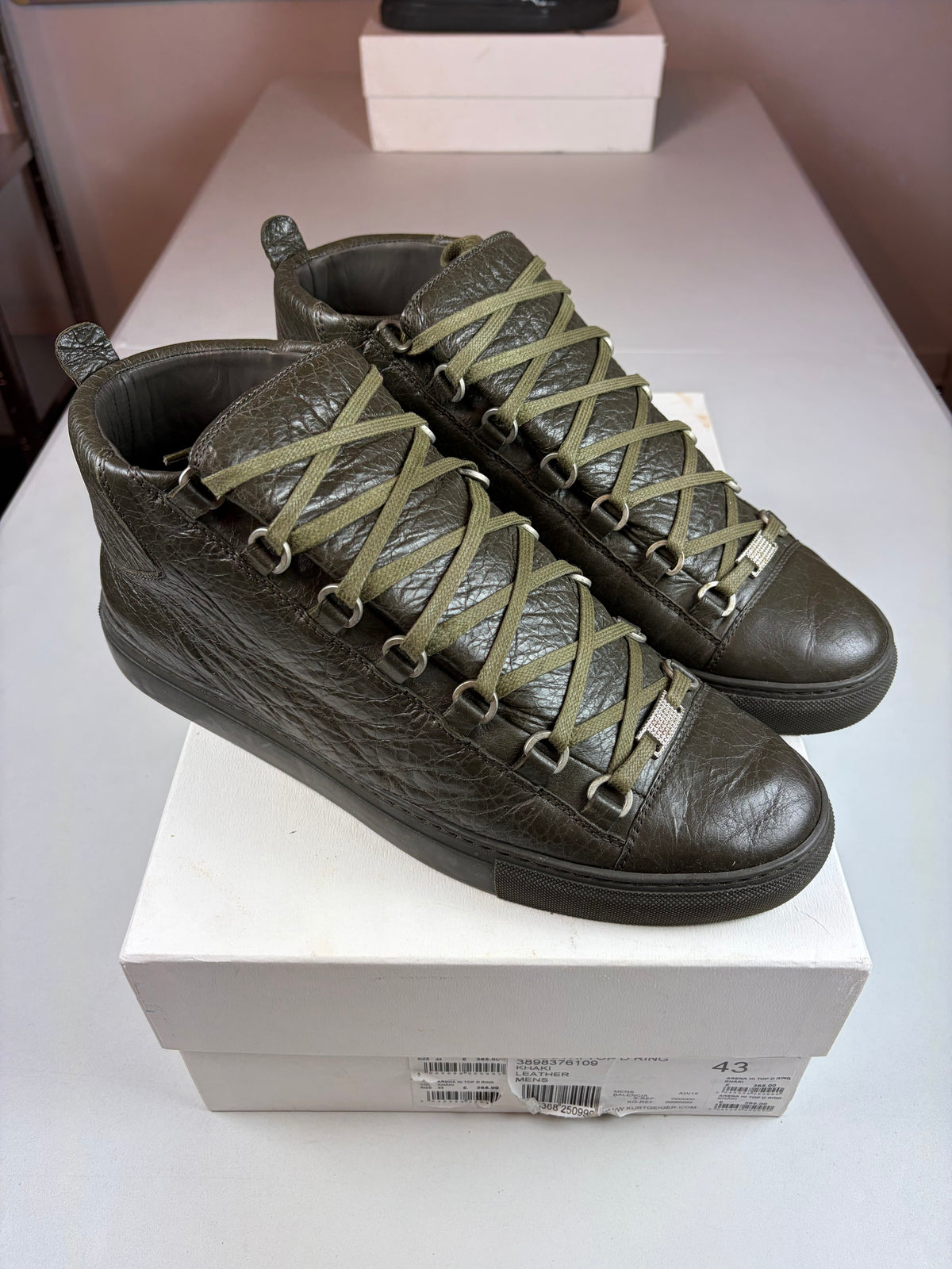 Balenciaga arena high tops - eu 43 / us 10 / uk 9 - olive green
