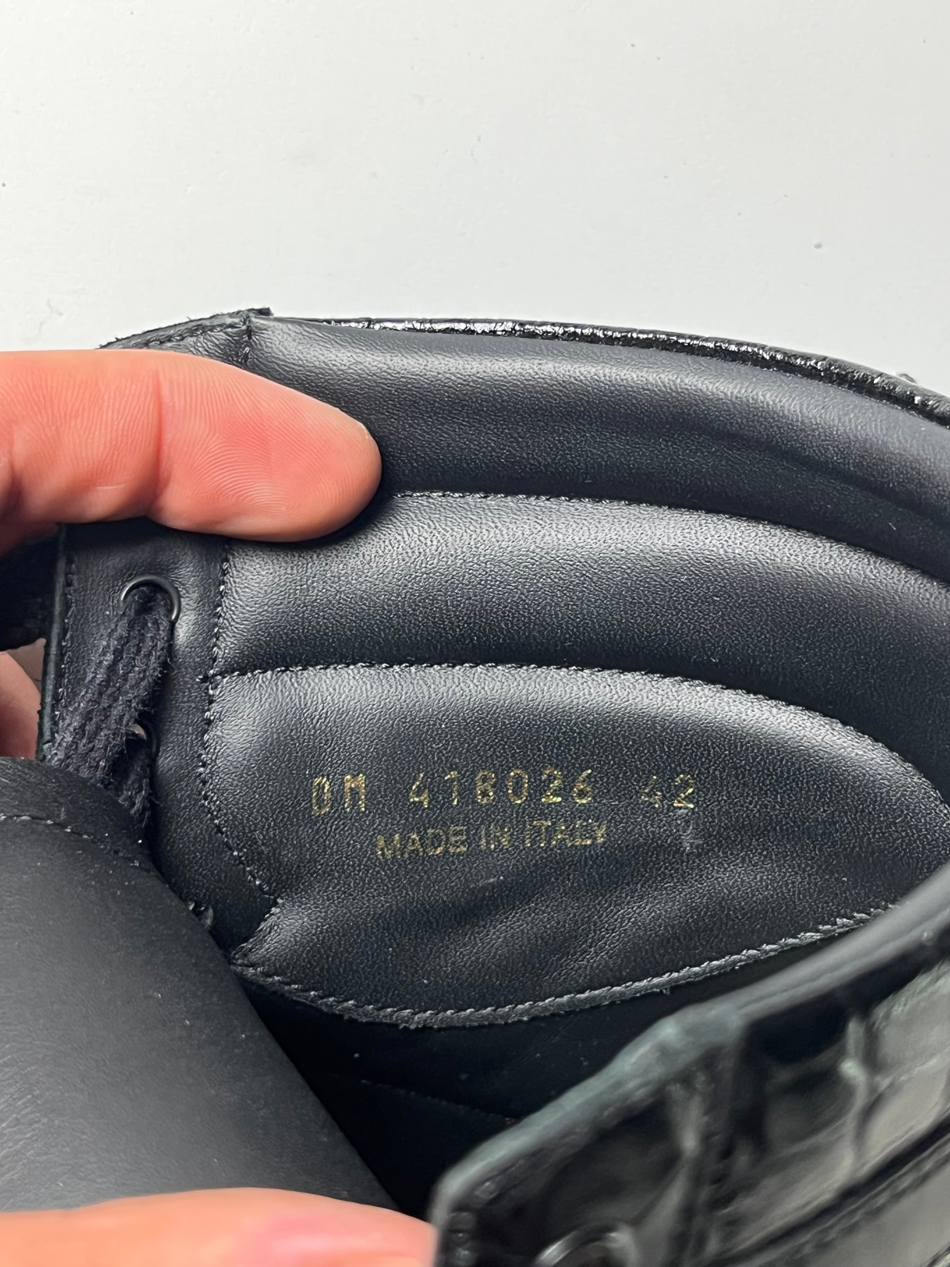 Saint Laurent embossed croc leather high tops - Eu 42 - black
