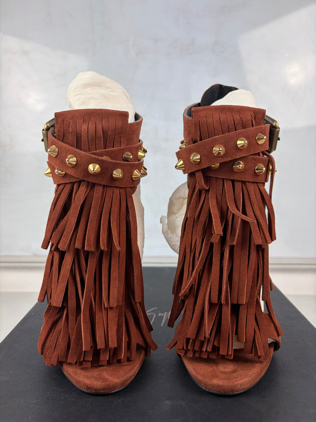 Giuseppe Zanotti ‘Alien’ brown suede fringe sandals - eu 37 / us 7 / uk 4