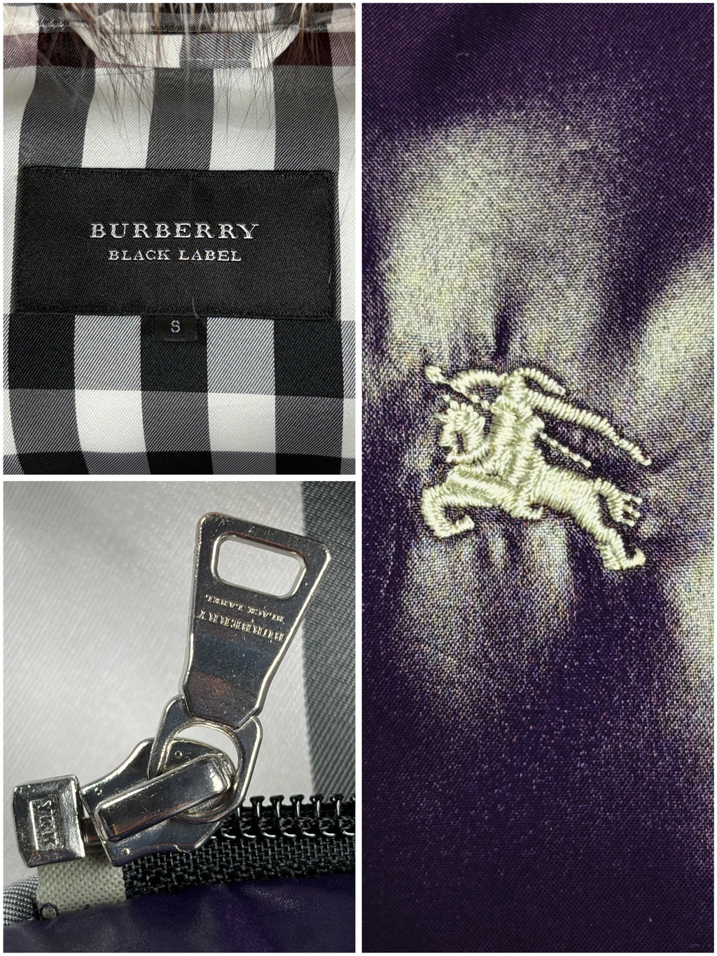 00’s BURBERRY Black Label real fur down jacket (XS/S) - purple
