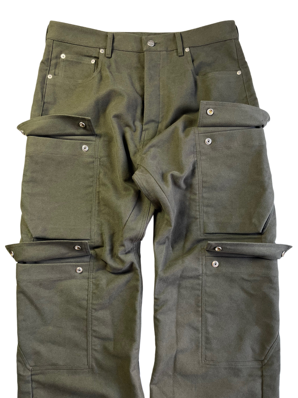 RICK OWENS CONCORDIANS DOUBLE CARGO JEANS -  W33 - military green