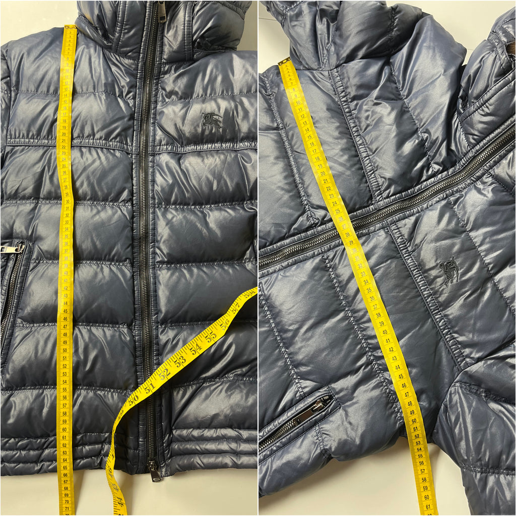 00’s BURBERRY made in Japan real fur down jacket (M/L) - navy