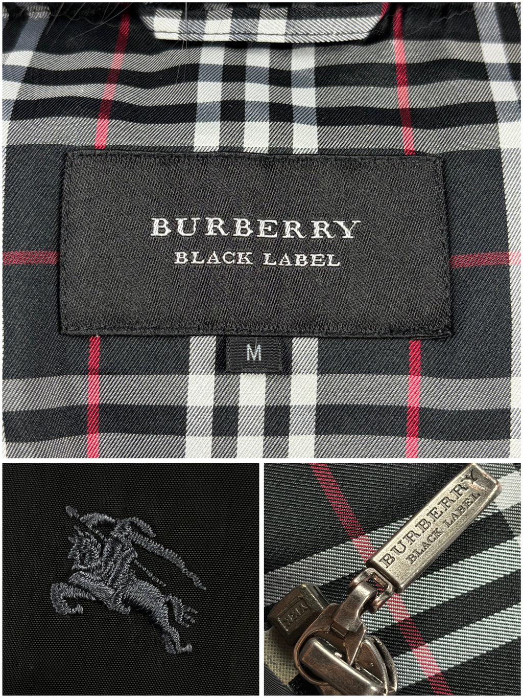 00’s BURBERRY Black Label real fur down jacket (S/M) - black