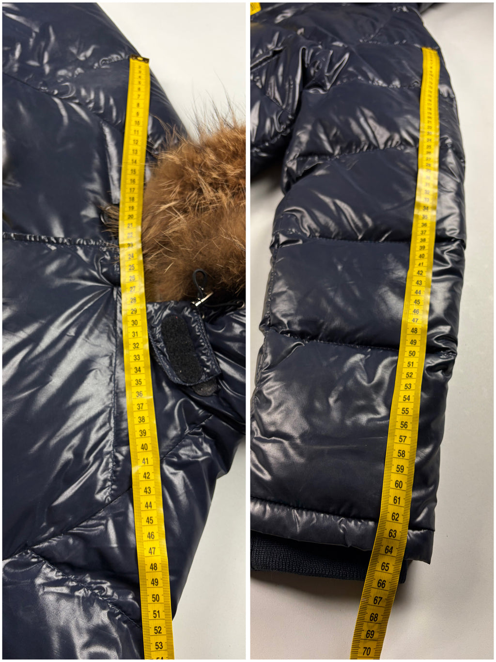 2010’s MONCLER real fur down jacket - men’s size 3 (L) - navy blue