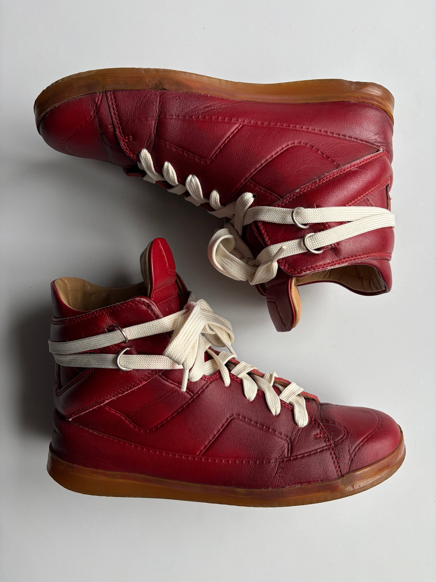 2012 Maison Margiela X H&M high tops - eu 42 - red