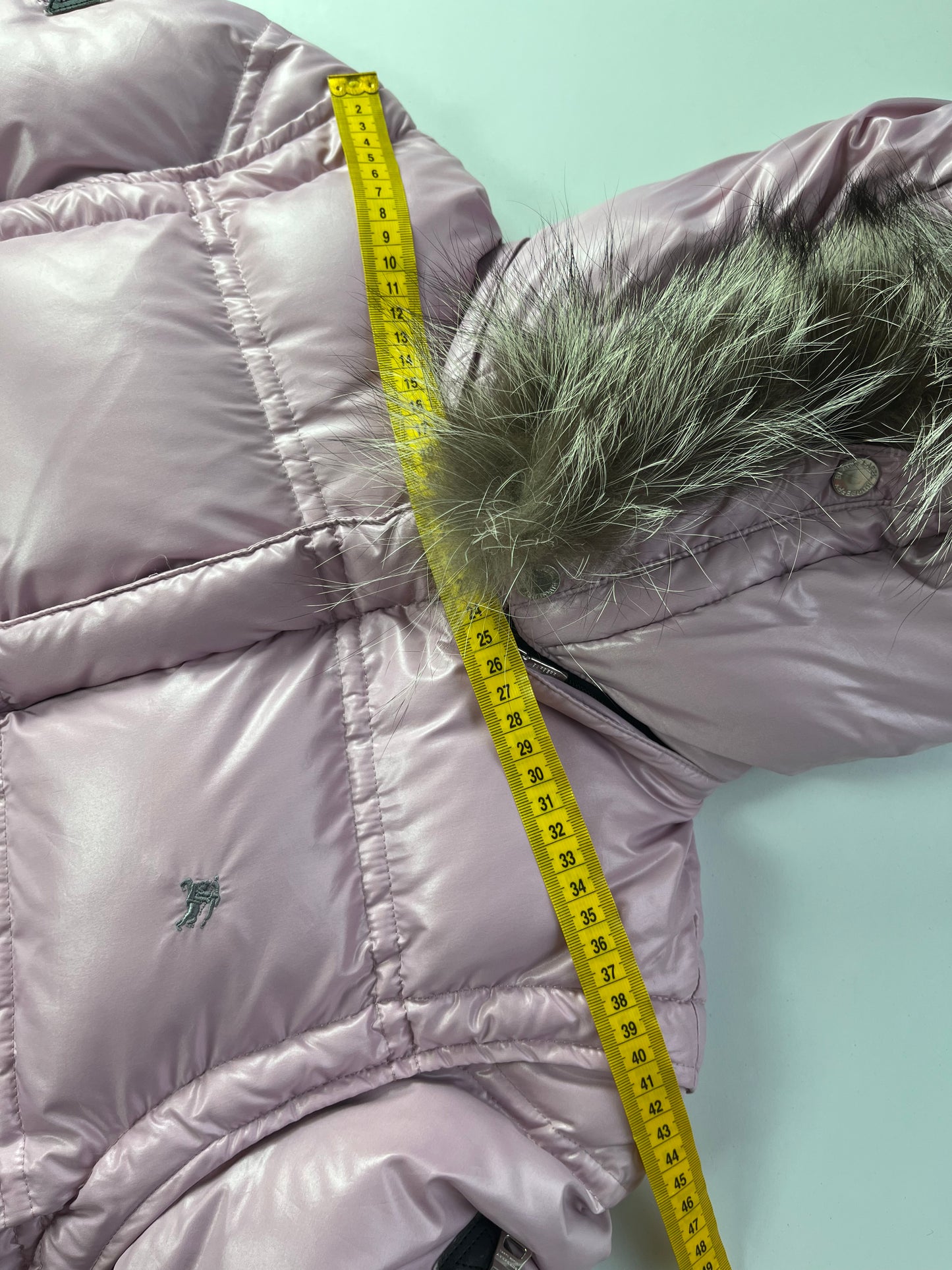 00’s BURBERRY made in Japan real fur down jacket (M/L) - pink
