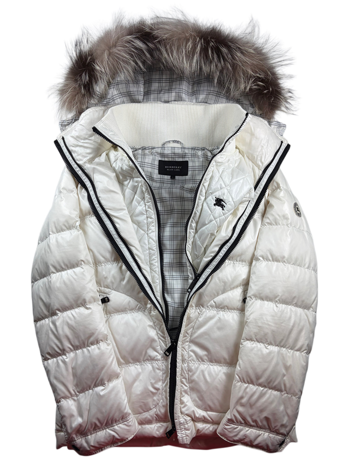00’s BURBERRY Black Label 2 in 1 real fur down jacket (M/L) - white