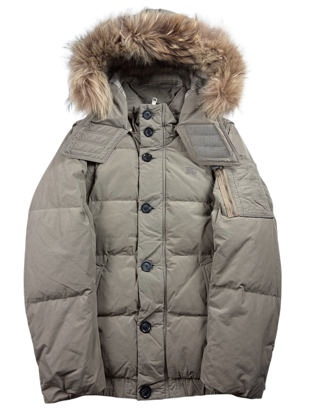 00’s BURBERRY Black Label real fur down jacket (M/L) - light brown