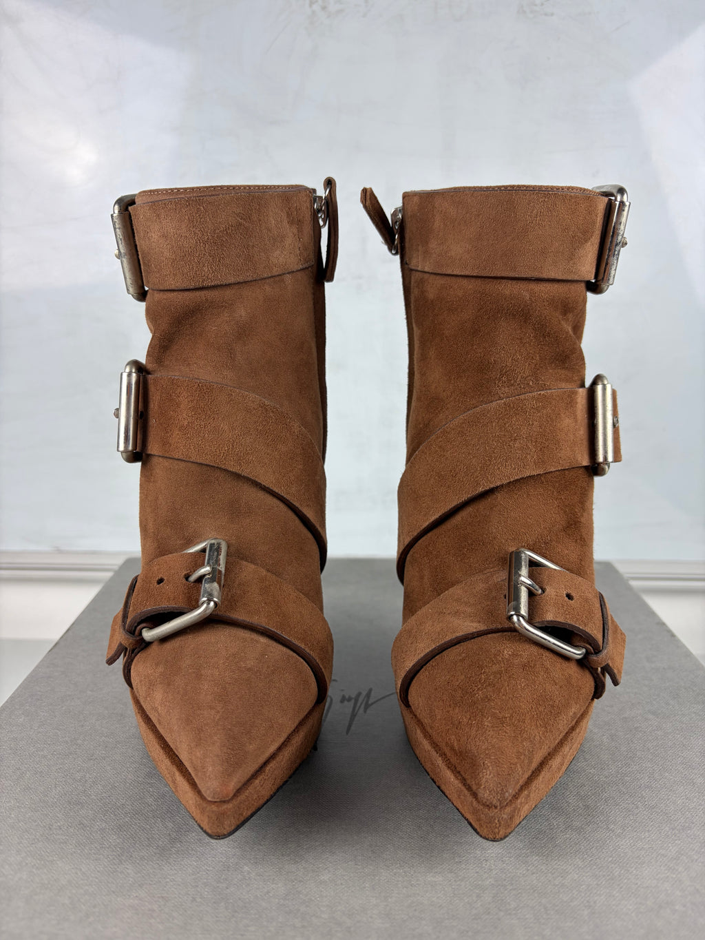 Giuseppe Zanotti ‘Emy’ suede ankle boots - eu 37.5 / us 7.5 / uk 4.5 - brown