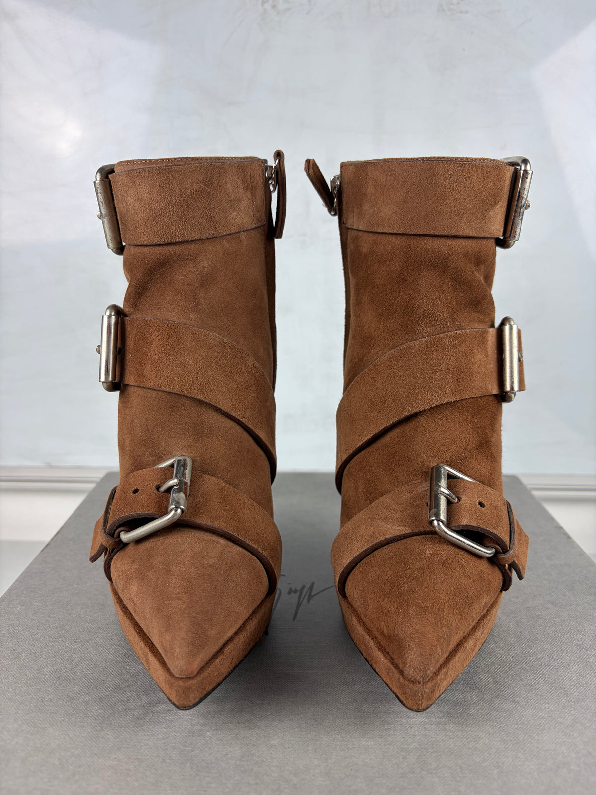 Giuseppe Zanotti ‘Emy’ suede ankle boots - eu 37.5 / us 7.5 / uk 4.5 - brown