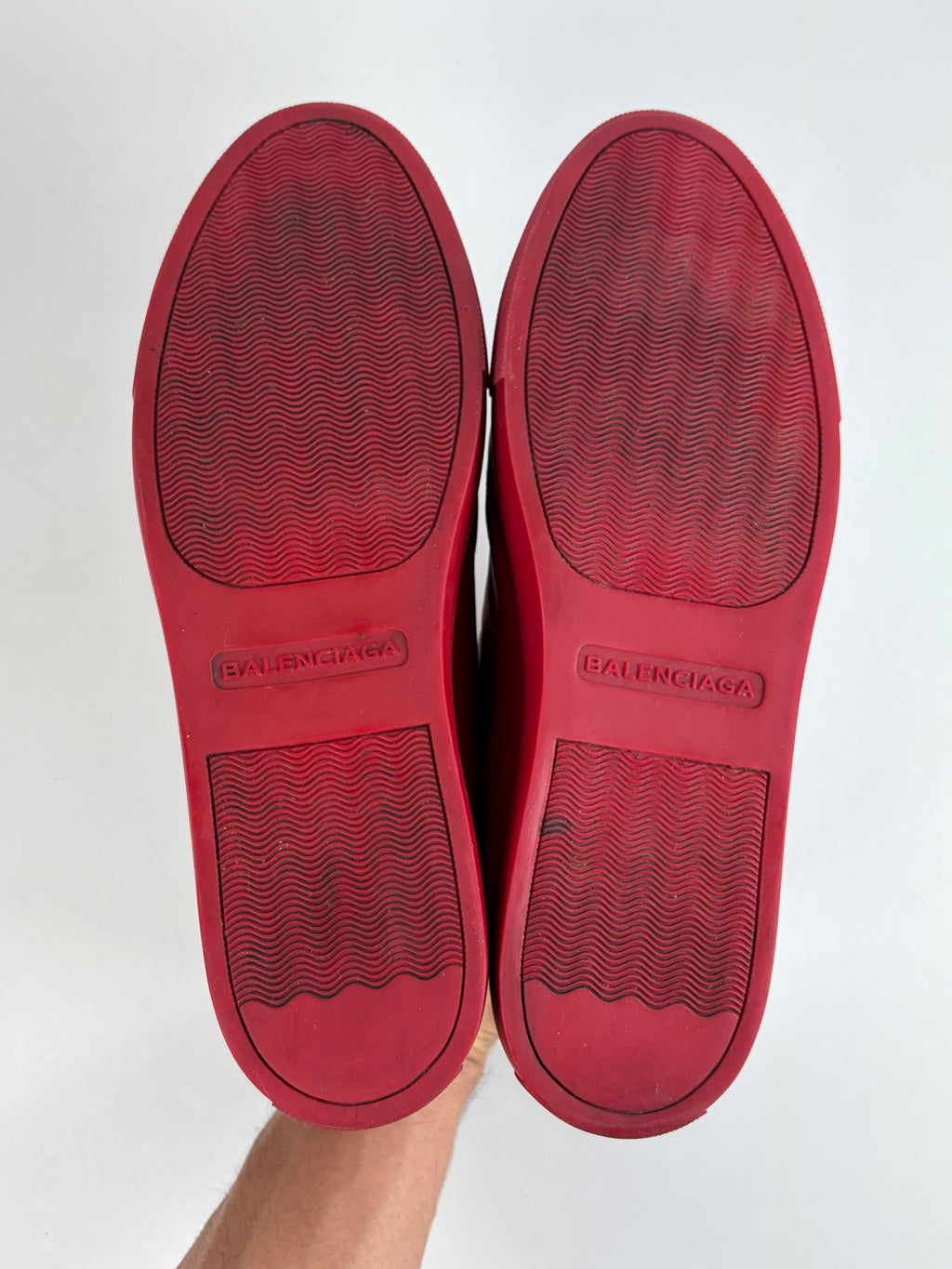 Balenciaga arena leather & suede high tops - eu 44 / us 11 - red