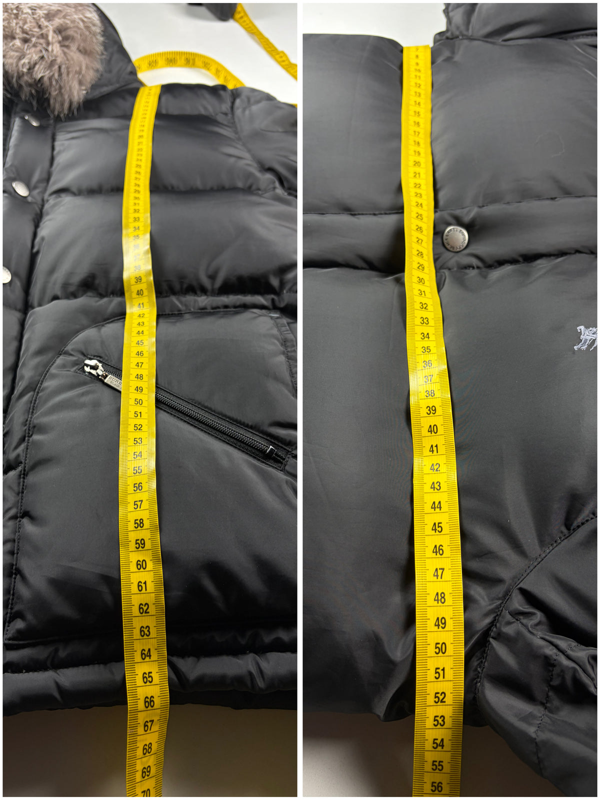 00’s BURBERRY Black Label real fur down jacket (S/M) - black