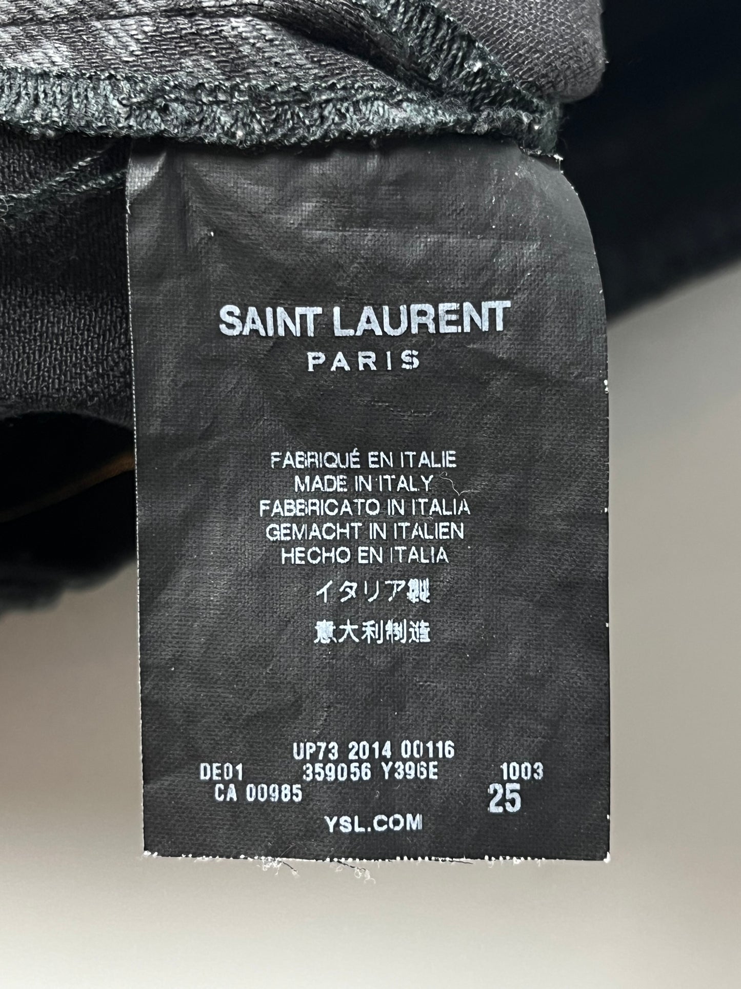 2014 Saint Laurent leopard print jeans (W25)