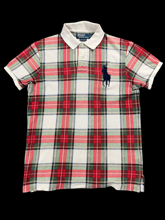 RL PLAID POLO TEE (S)