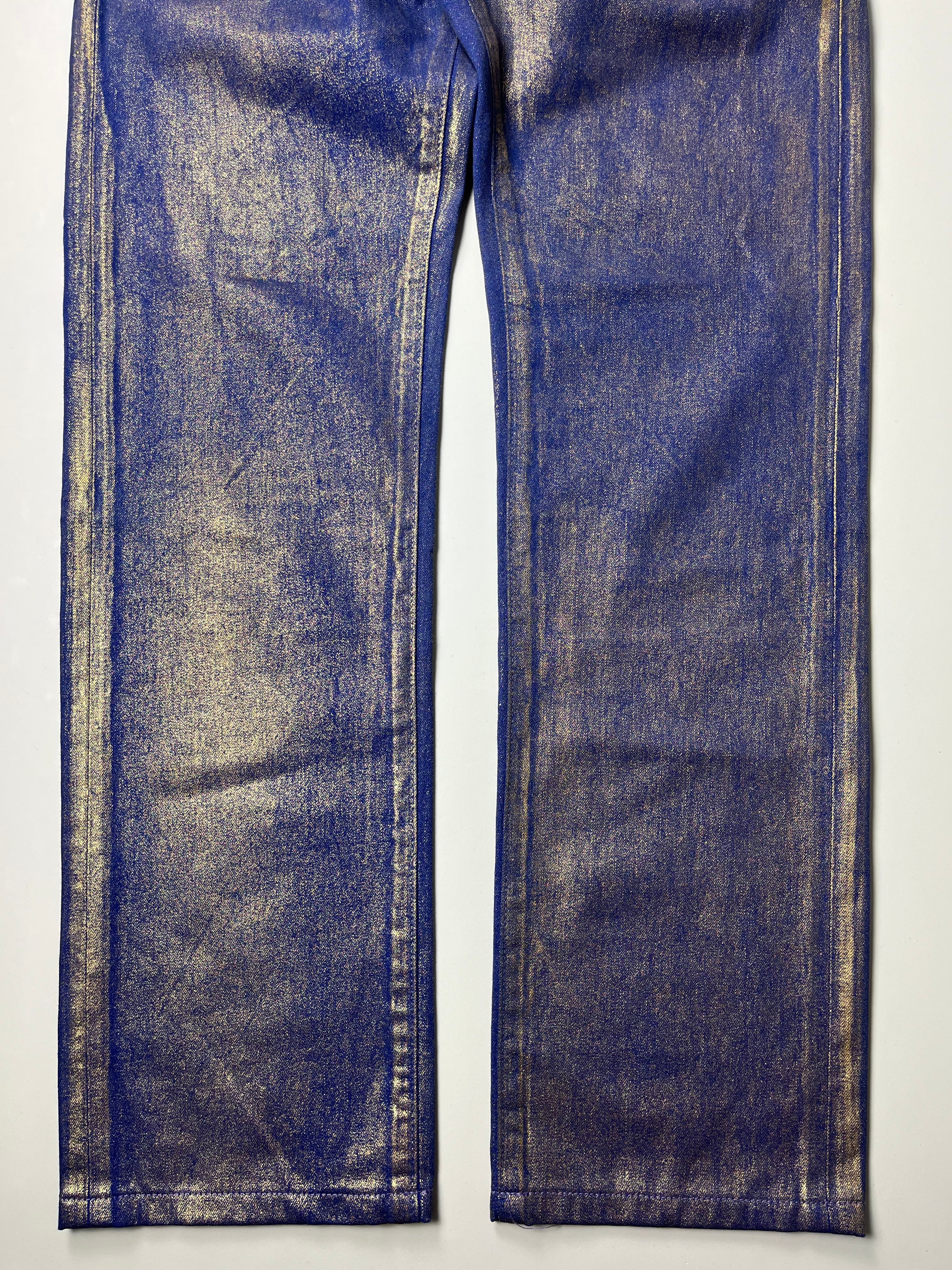 2009 DIOR ‘Planisphere’ gold luster jeans