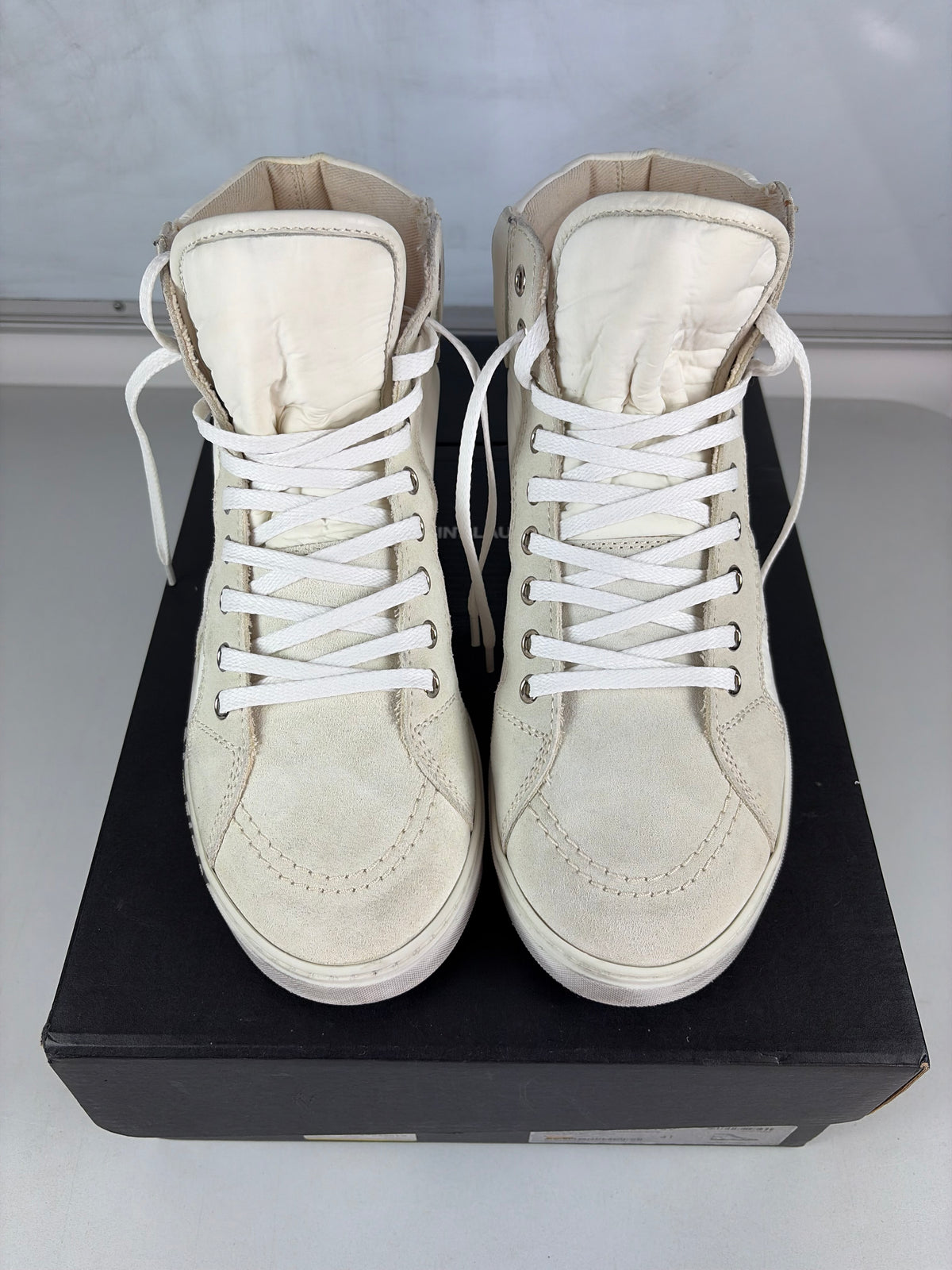 Saint Laurent ‘Smoking Forever’ nylon & suede high tops - eu41/us8/uk7