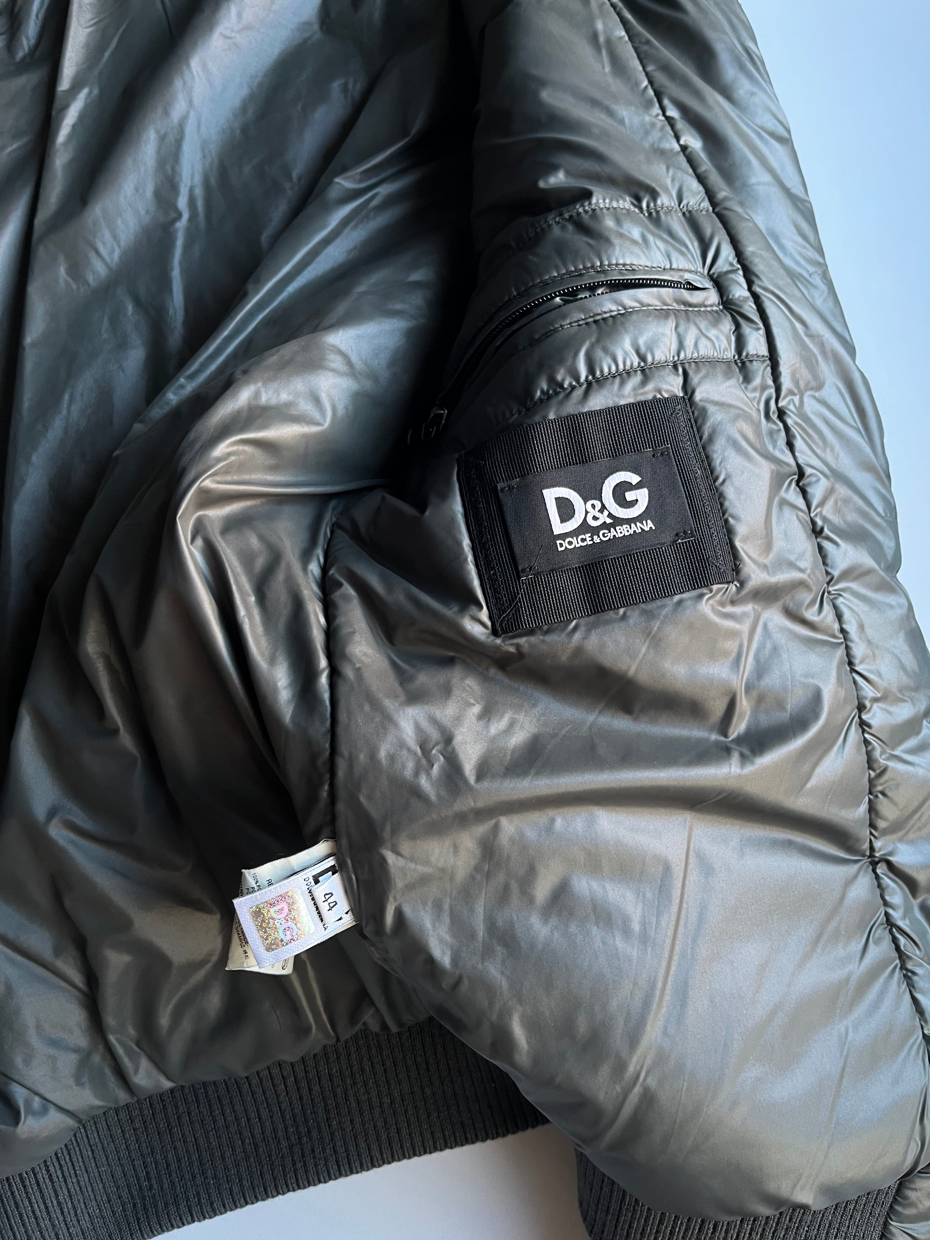 00’s Dolce & Gabbana Multi Zips Avant Garde Grey Astro Bomber Jacket (S/M) - dark grey