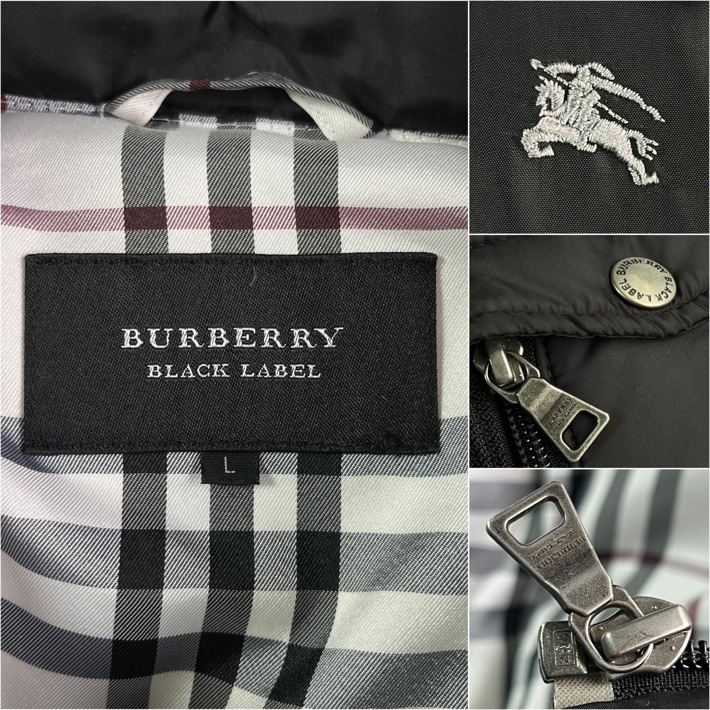 00’s BURBERRY made in Japan real fur down jacket (M/L) - black