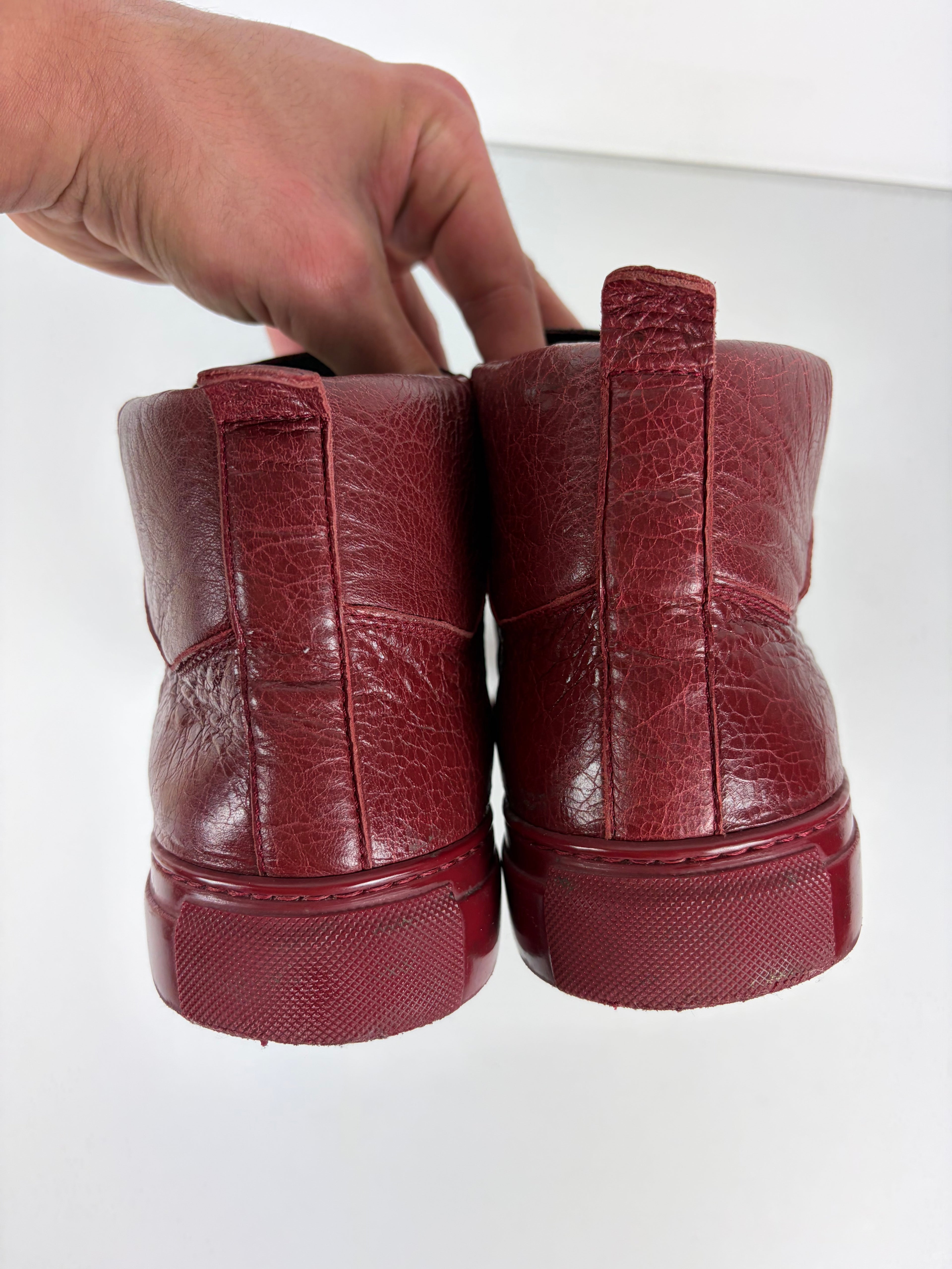 Balenciaga arena high tops - eu 42 - burgundy