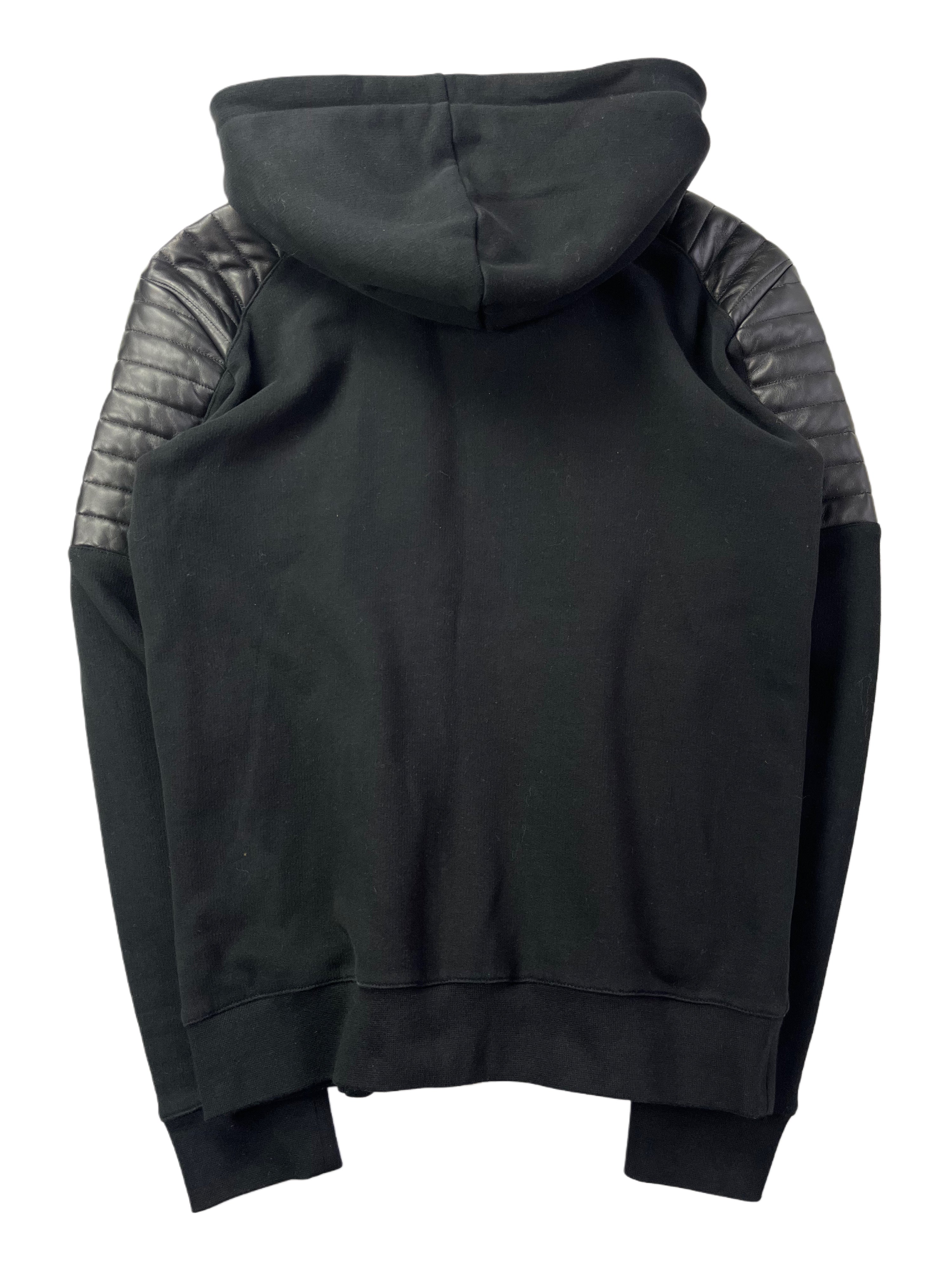 BALMAIN zip up hoodie - size L - black