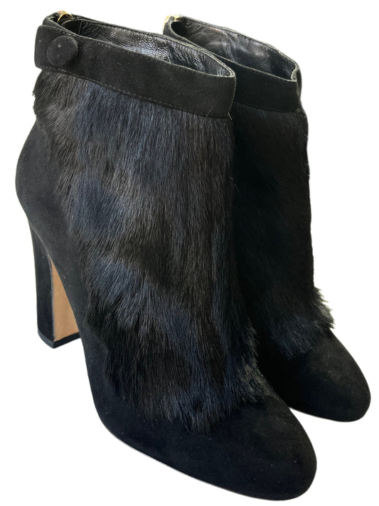 Dolce&Gabbana pony hair ankle boots - eu 39 - black