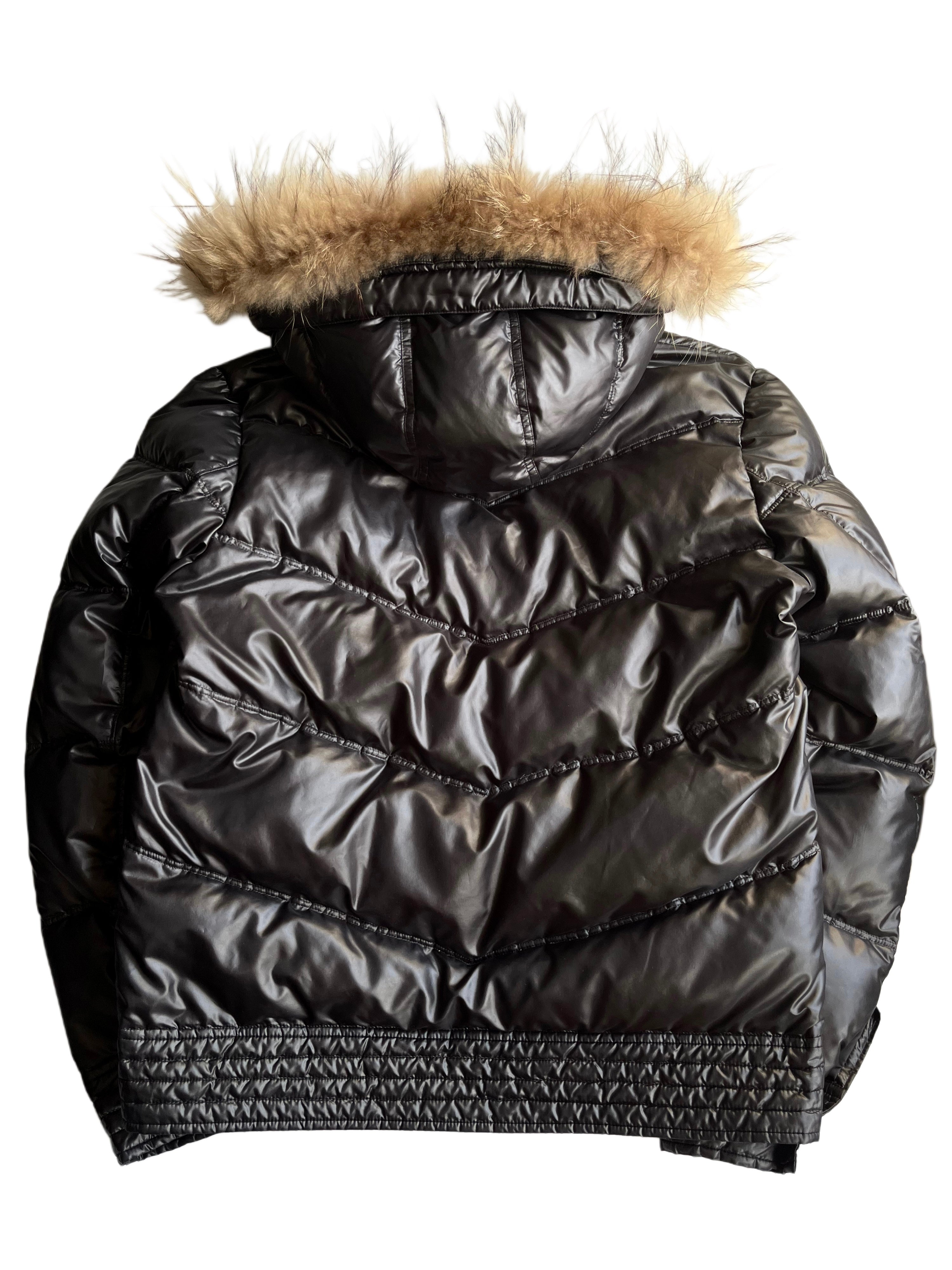 00’s BURBERRY made in Japan real fur down jacket (S/M) - black