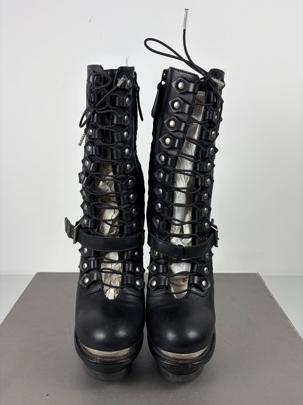 2011 runway collection Alexander McQueen stiletto ankle boots - eu 38 1/5 - black