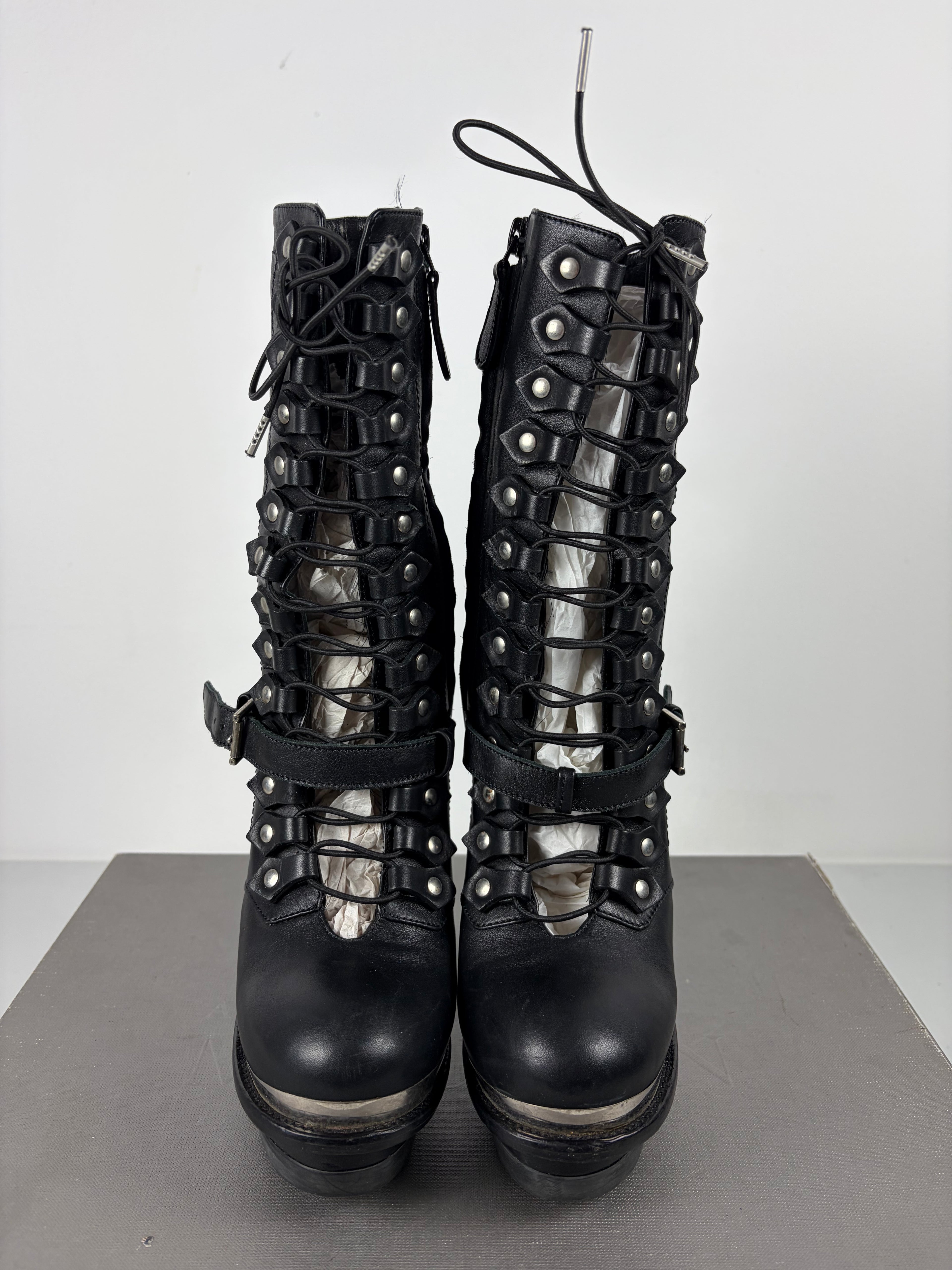 2011 runway collection Alexander McQueen stiletto ankle boots - eu 38 1/5 - black