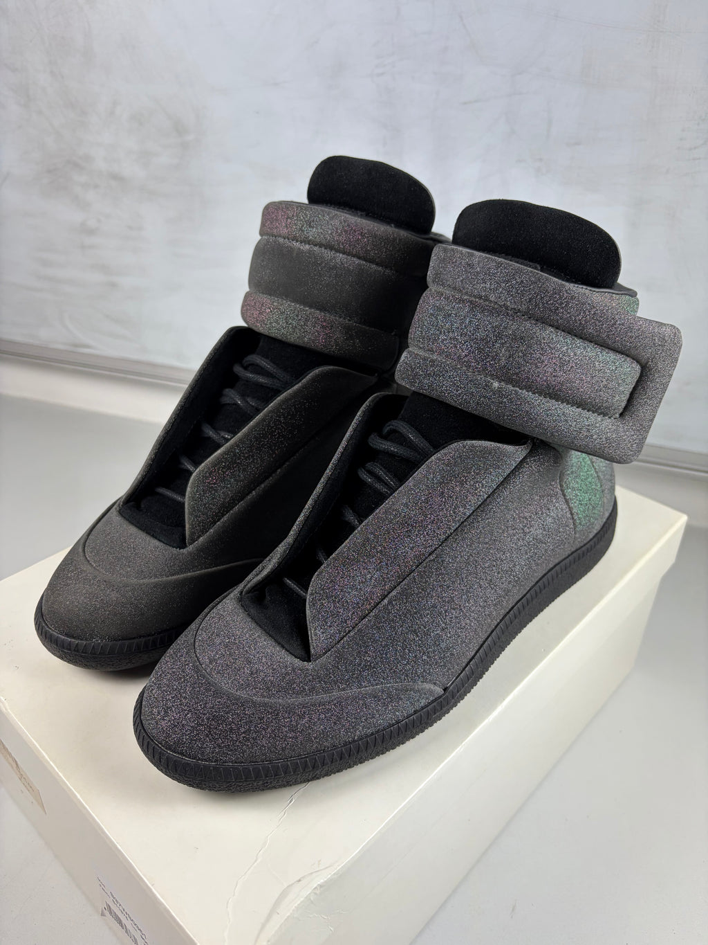 Maison Margiela Future ‘Grey Glitter’ high tops - eu 41 / us 8 - DEADSTOCK