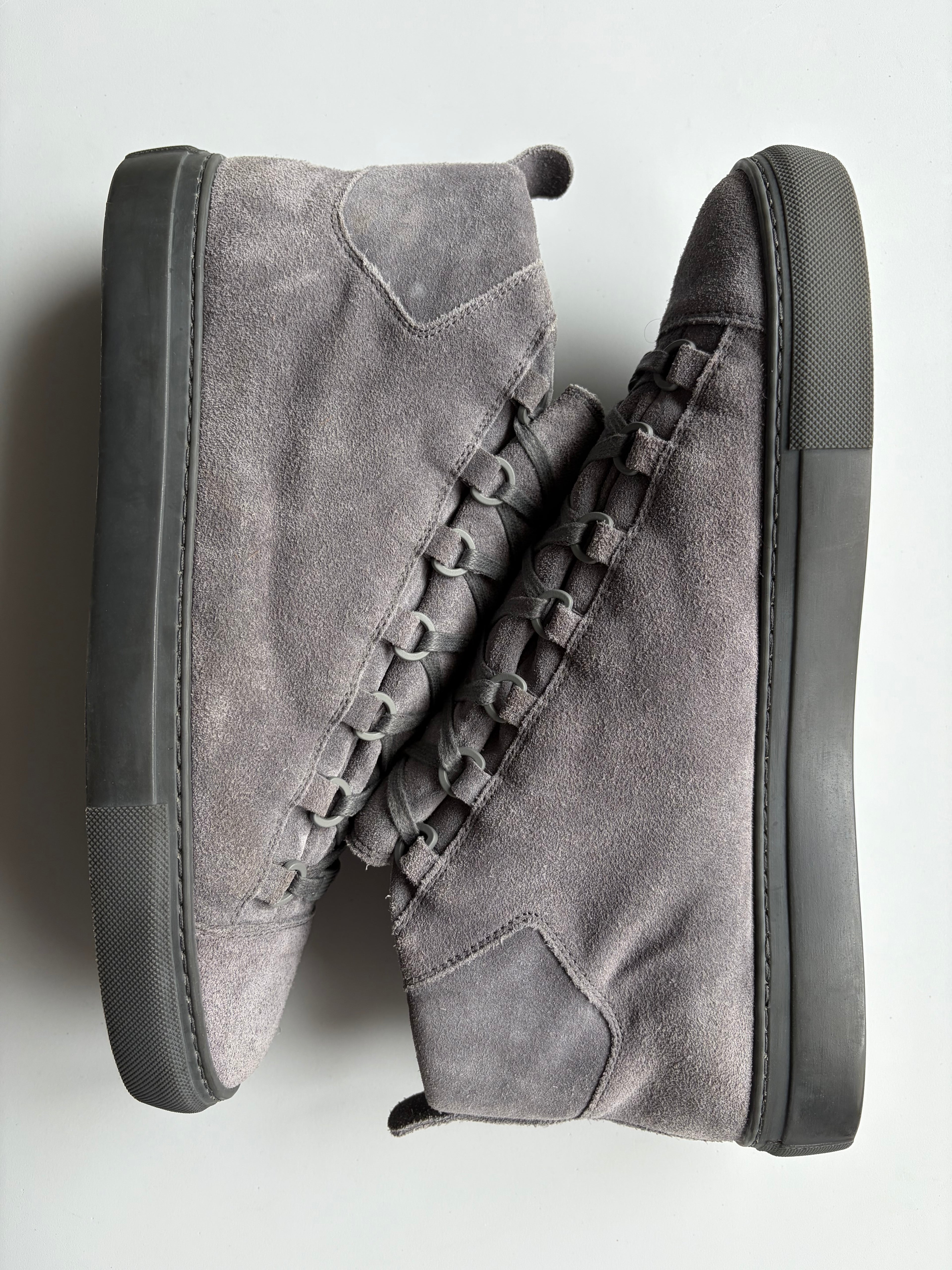 Balenciaga arena grey suede high tops - eu 43 - grey