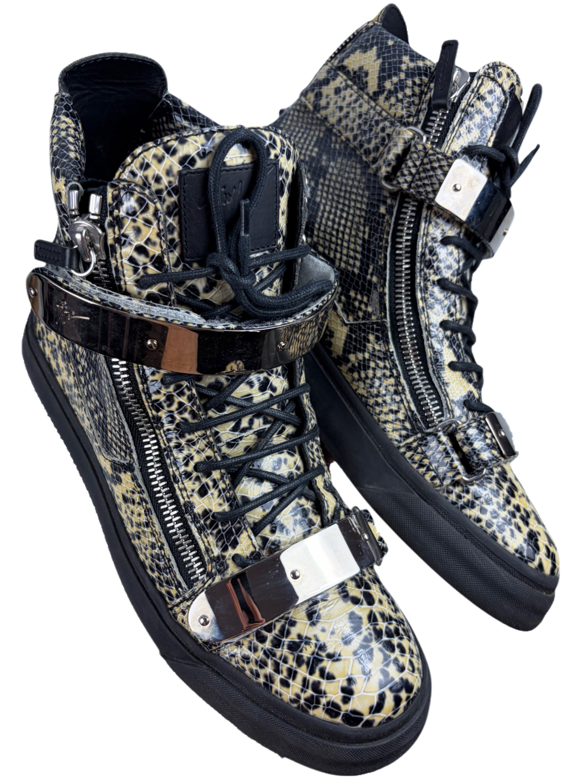 Giuseppe Zanotti Coby Python Embossed skin high tops - eu 44 / us 11