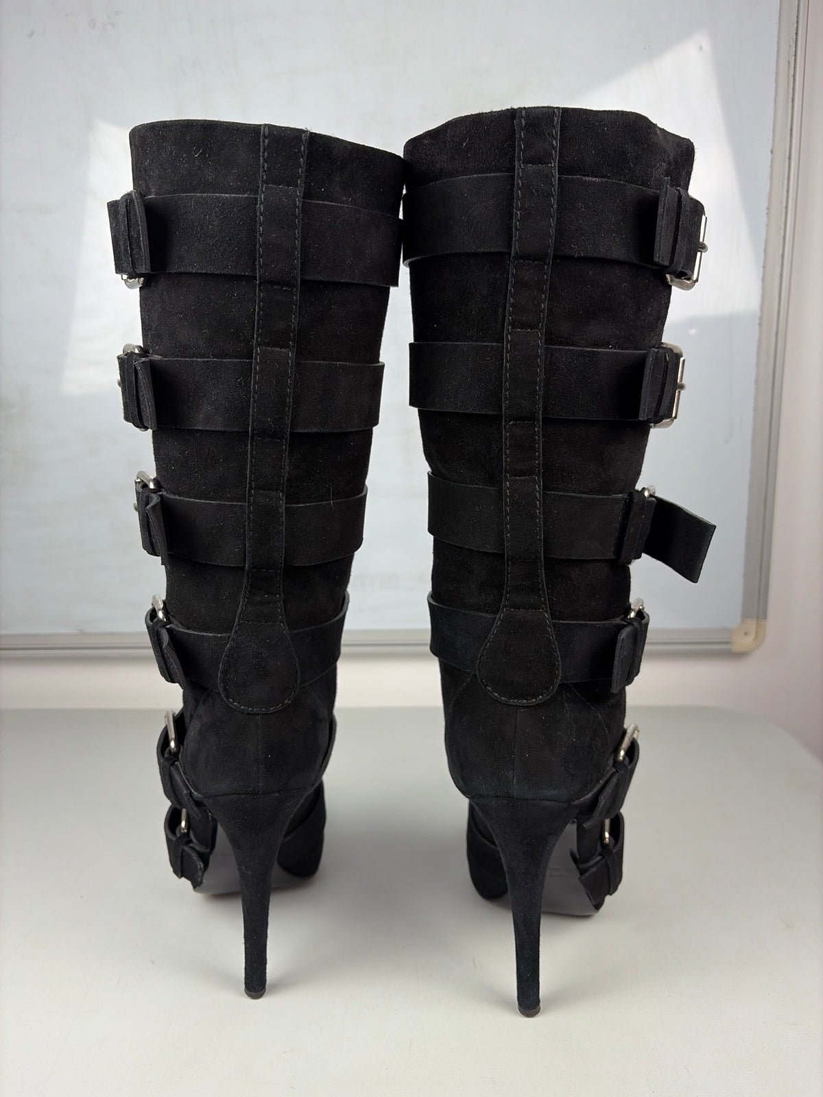 2009 BALMAIN X Giuseppe Zanotti Suede Multi-Buckle Boots - eu 40 / us 8 / uk 7