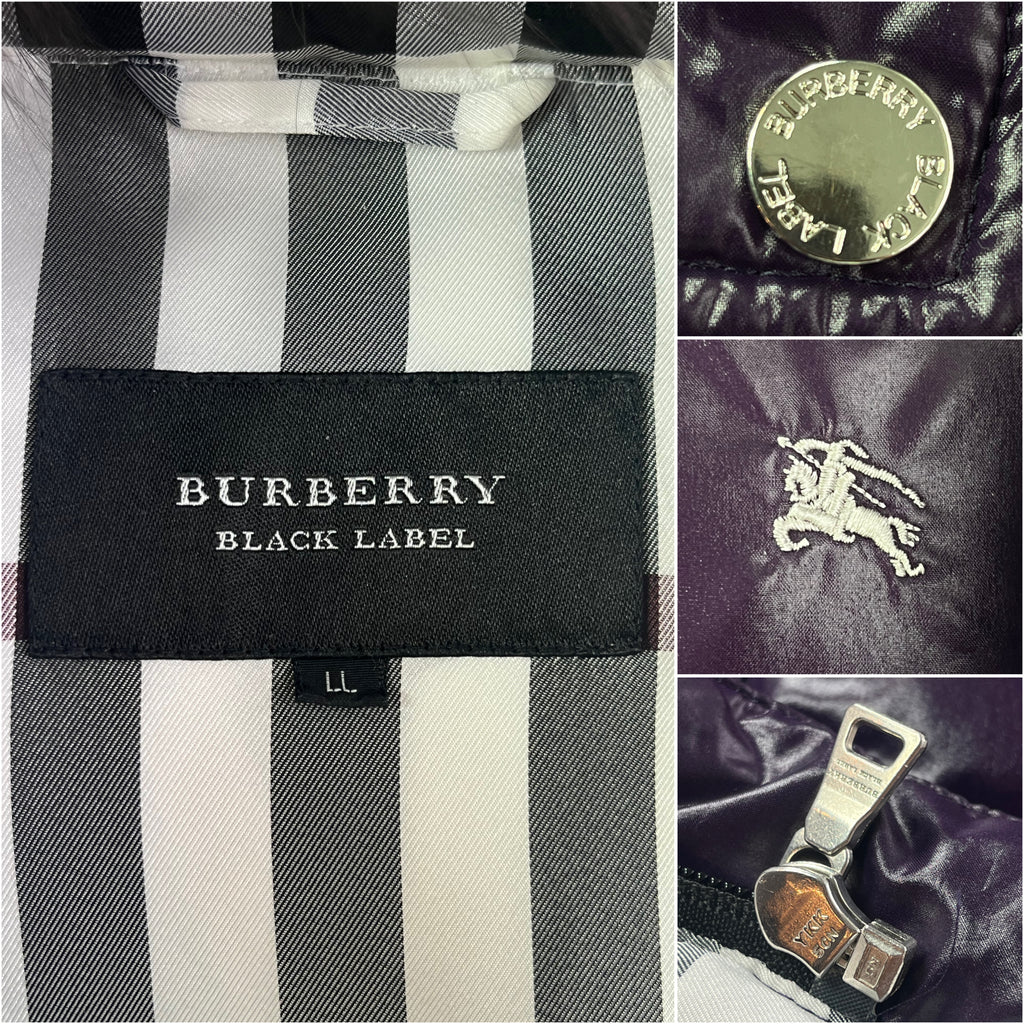 00’s BURBERRY made in Japan real fur down jacket (L/LL) - purple