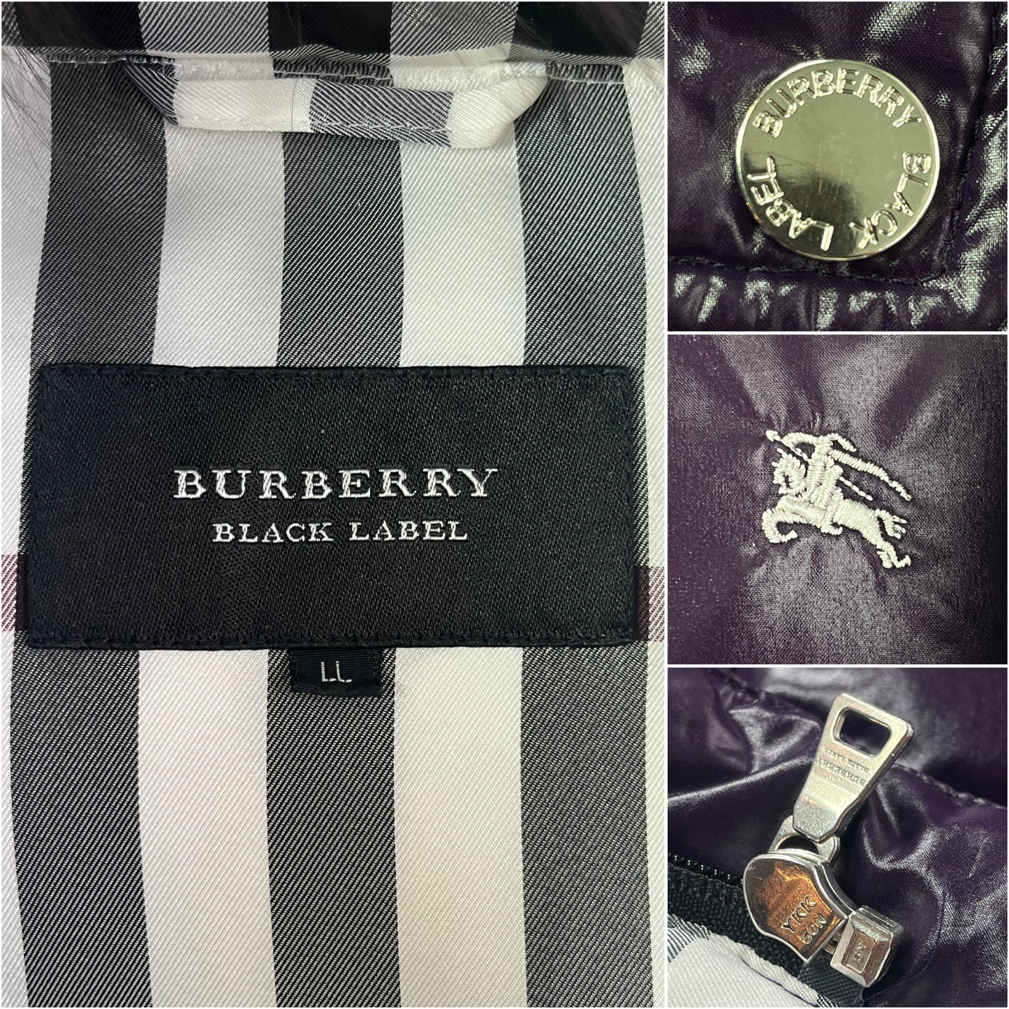 00’s BURBERRY made in Japan real fur down jacket (L/LL) - purple