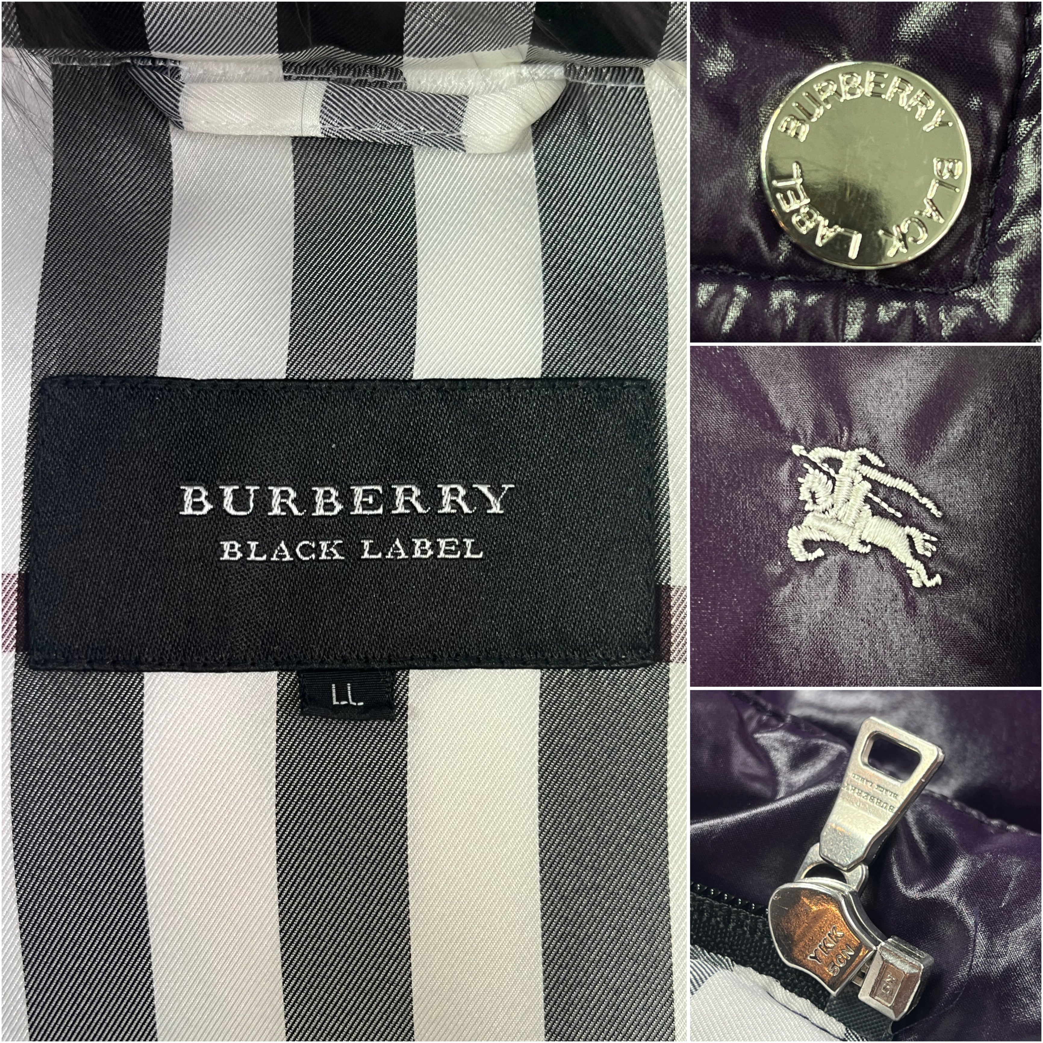 00’s BURBERRY made in Japan real fur down jacket (L/LL) - purple