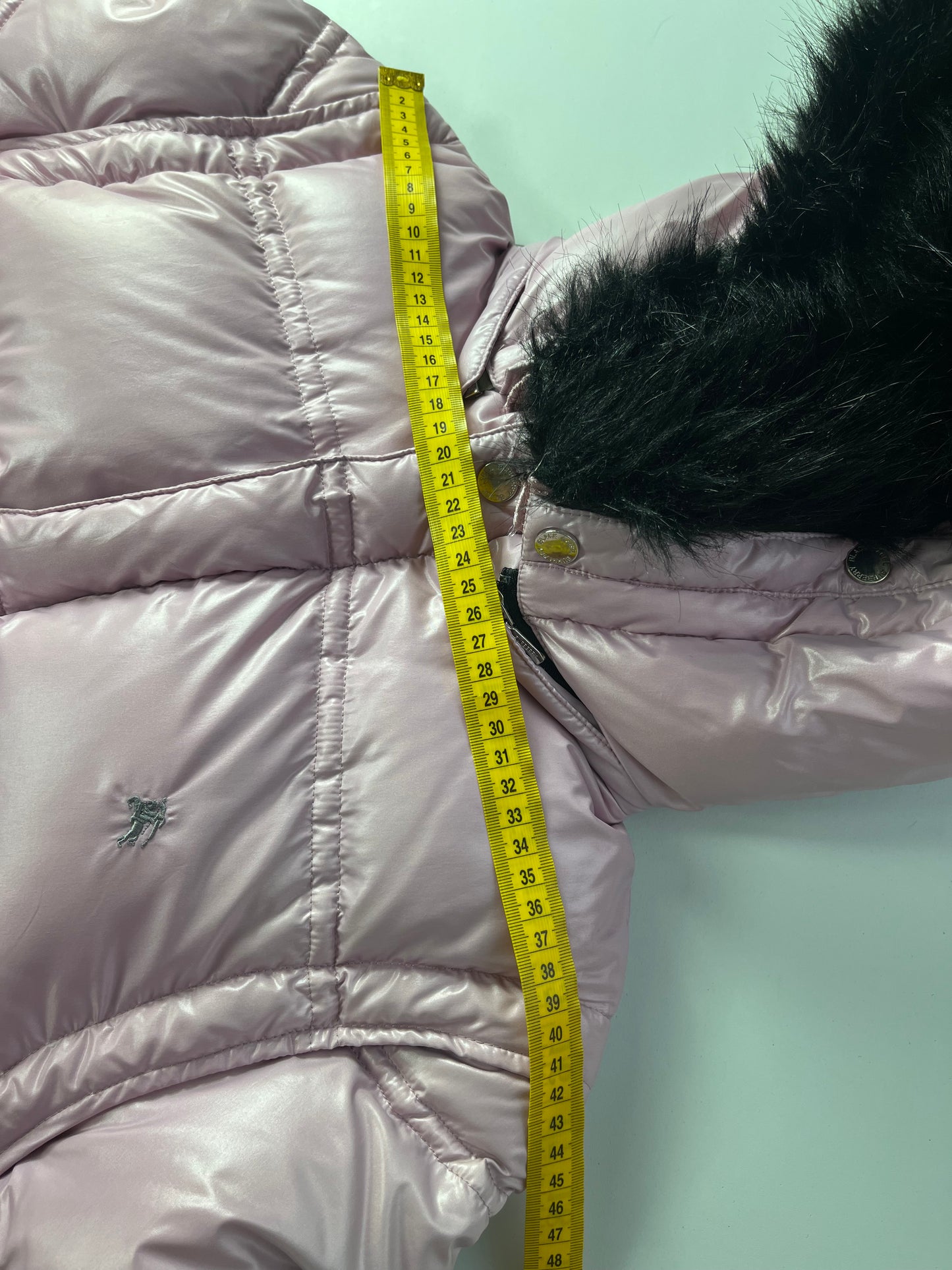 00’s BURBERRY made in Japan real fur down jacket (M/L) - pink