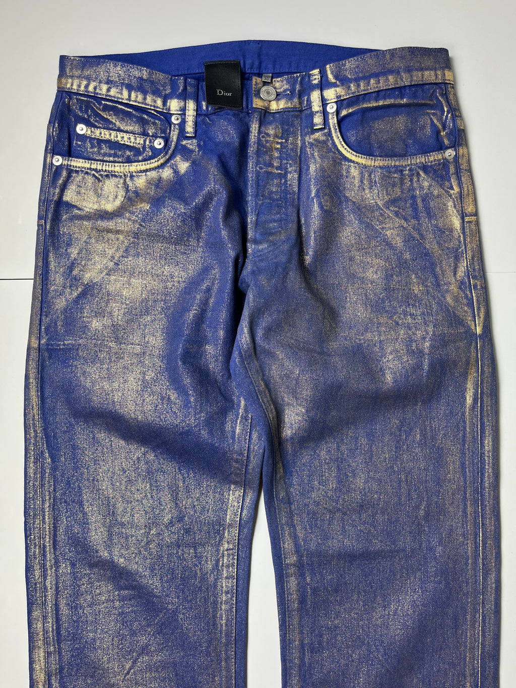 2009 DIOR ‘Planisphere’ gold luster jeans