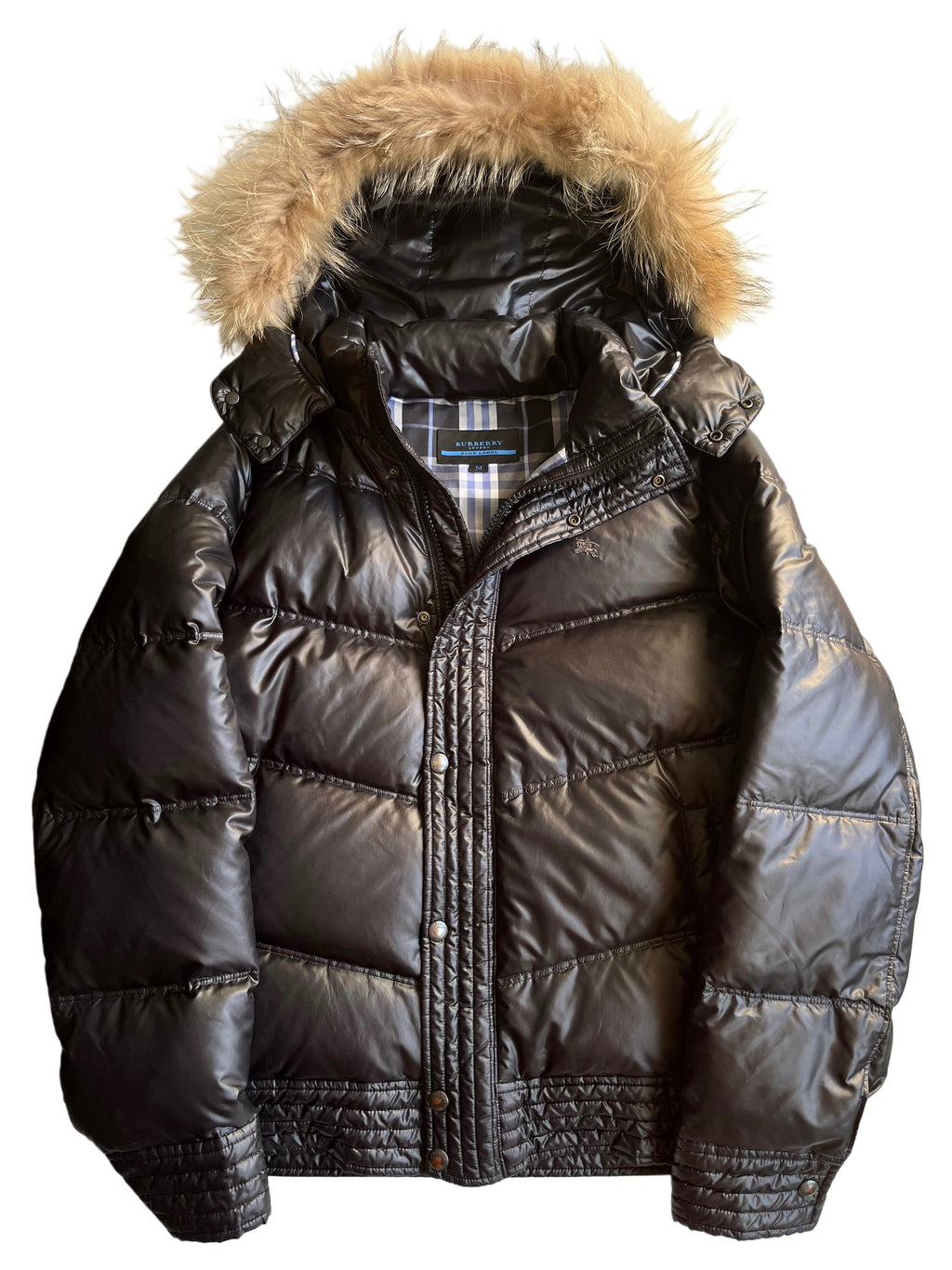00’s BURBERRY made in Japan real fur down jacket (S/M) - black